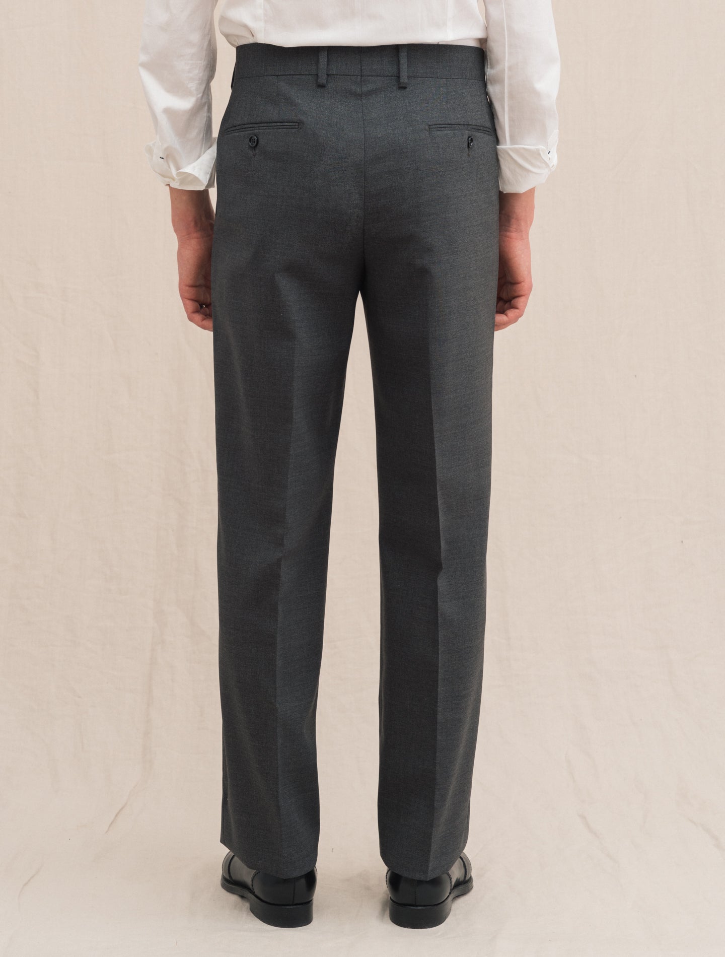 High Waisted Wool Trousers Grey Lardini Trousers 48