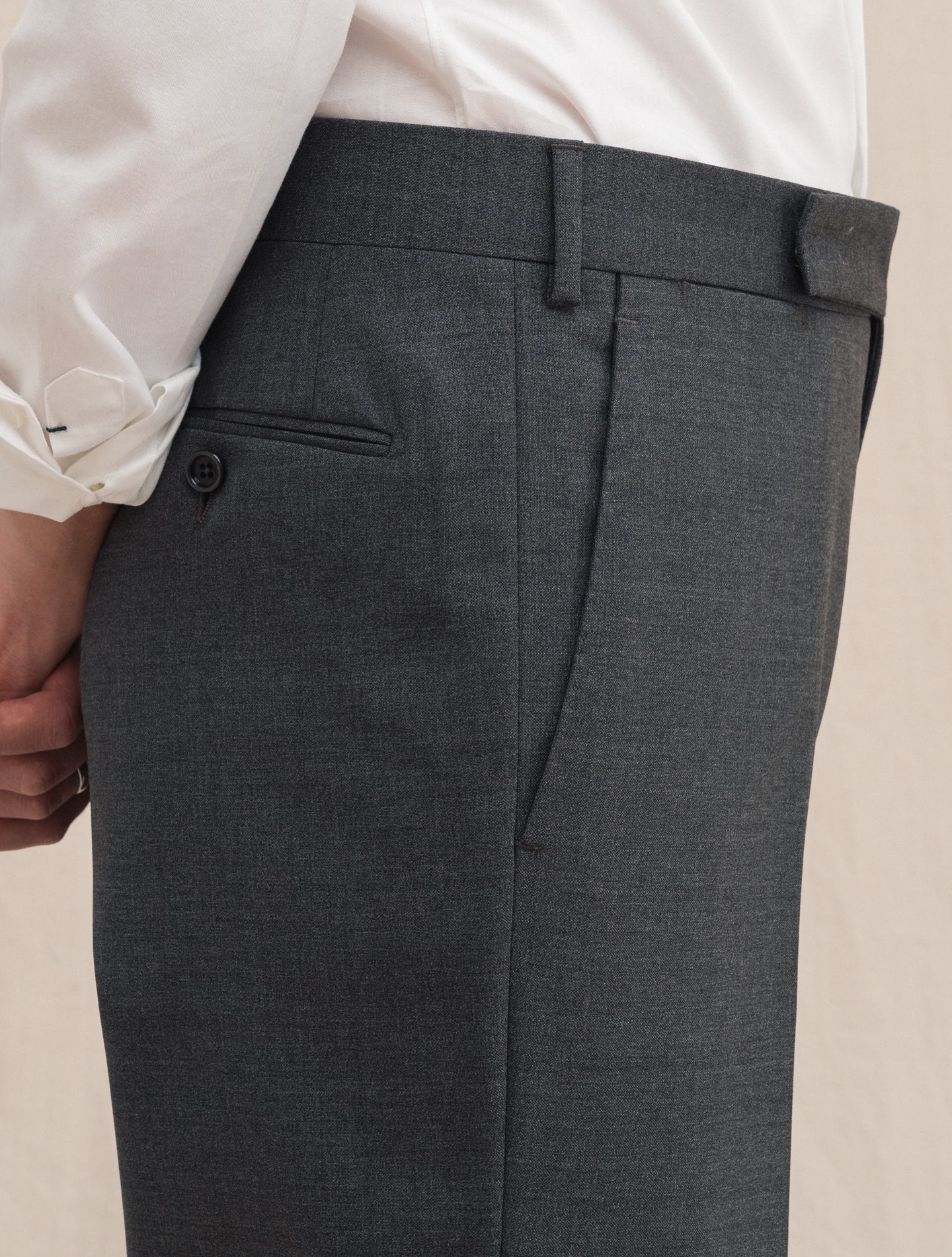 High Waisted Wool Trousers Grey Lardini Trousers 48