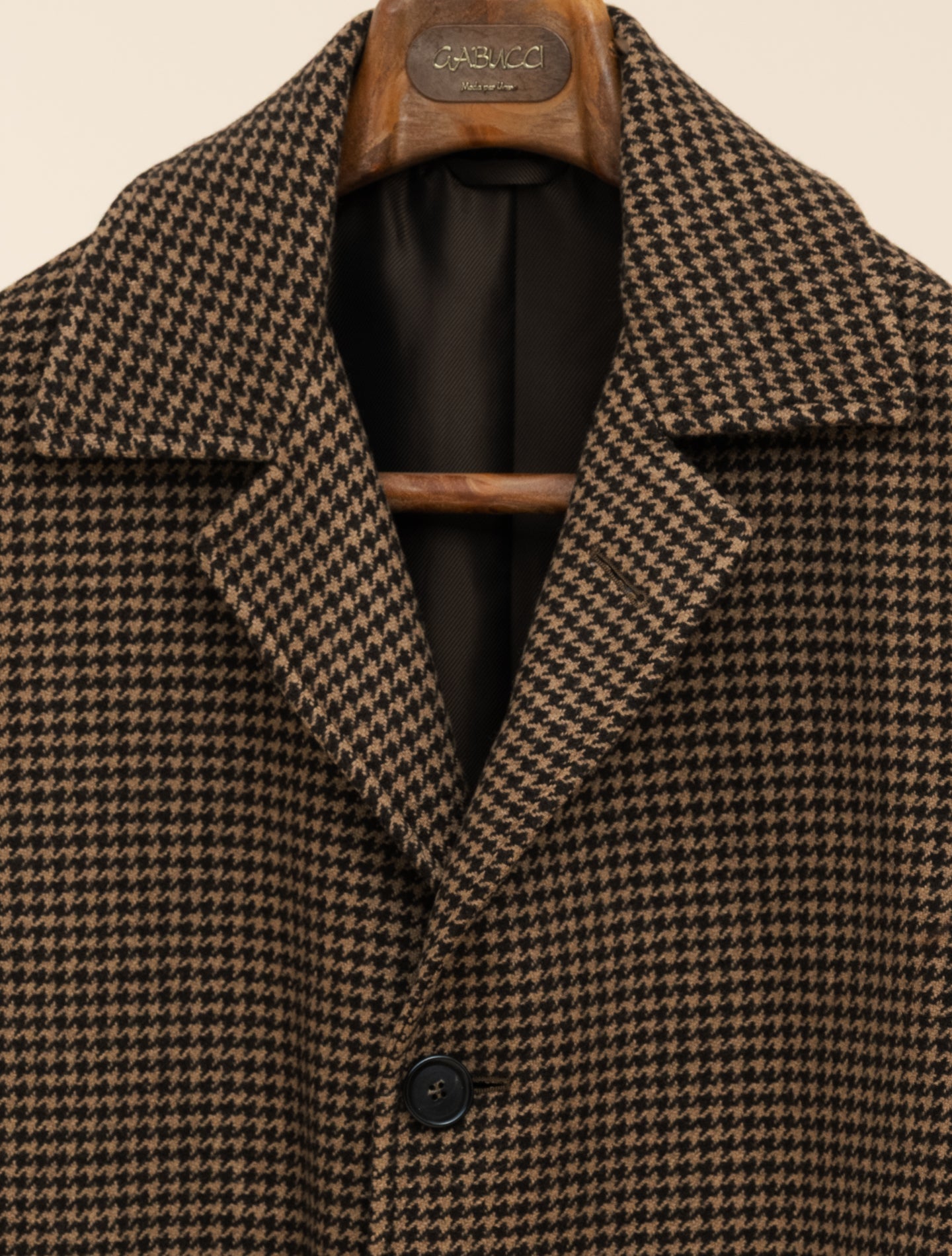 Houndstooth Half-Raglan Coat Brown Gabucci Outerwear 48