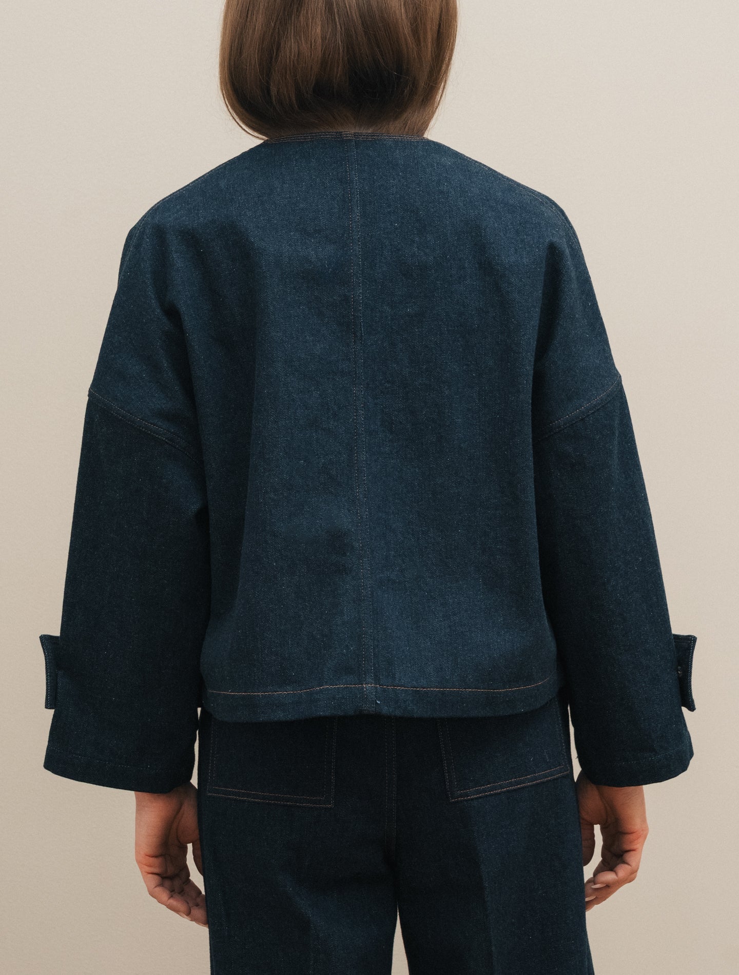 Humbie Collarless Japanese Denim Jacket Indigo Mackintosh Outerwear 4/XXXS