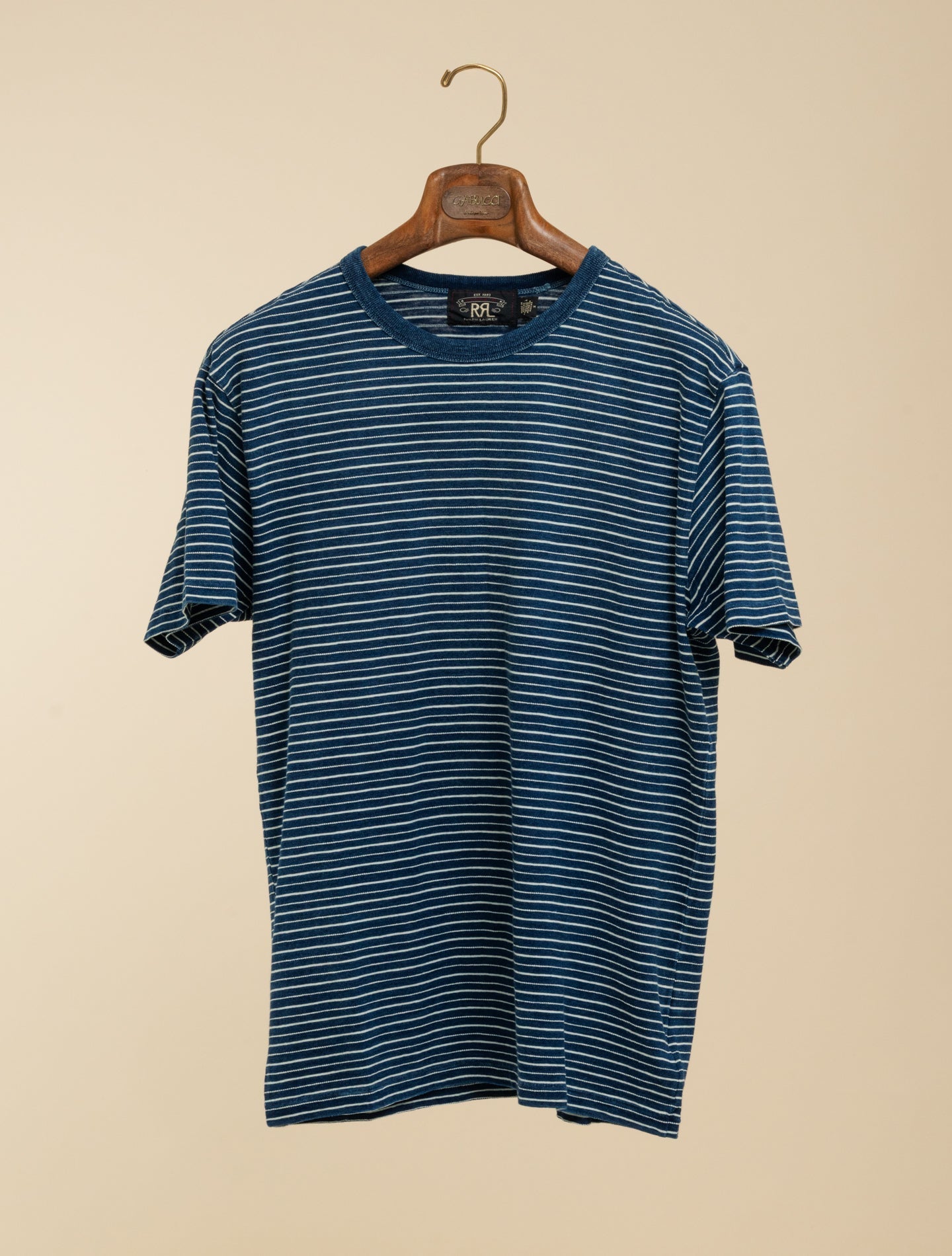 Indigo Striped Jacquard T-Shirt Indigo Multi | Double RL | Gabucci