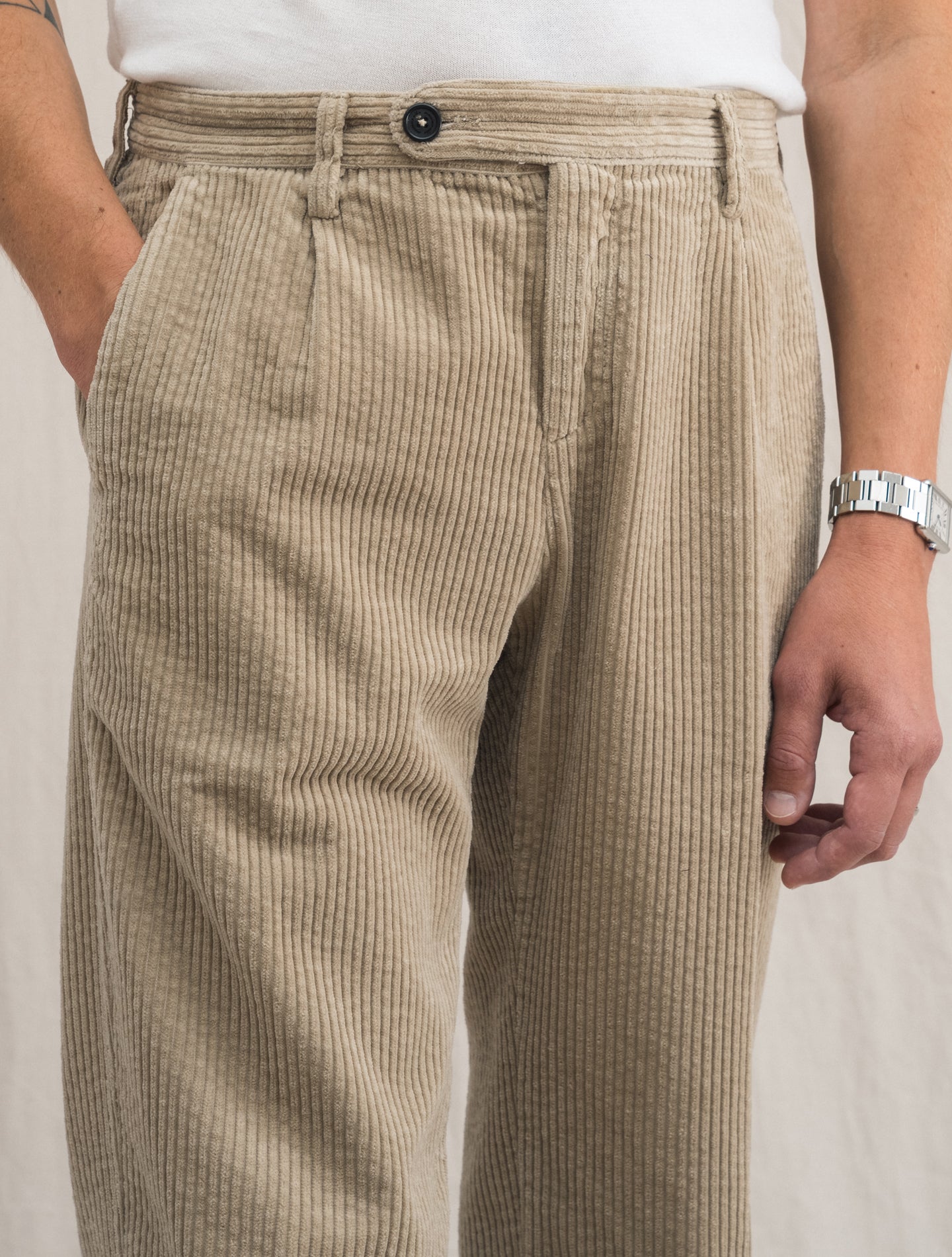 Ionio2 Corduroy Trousers Beige Massimo Alba Trousers 46