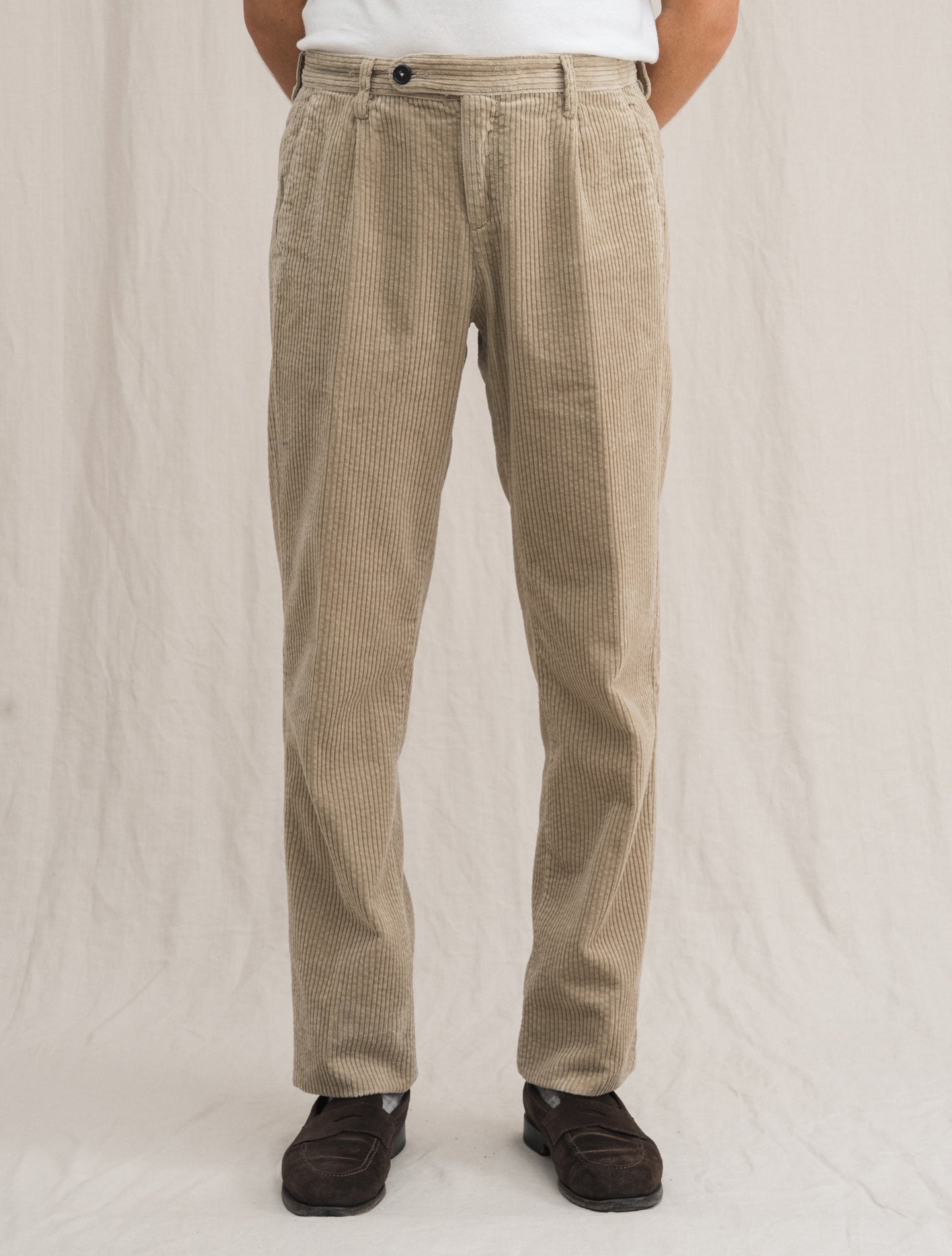 Ionio2 Corduroy Trousers Beige | Gabucci