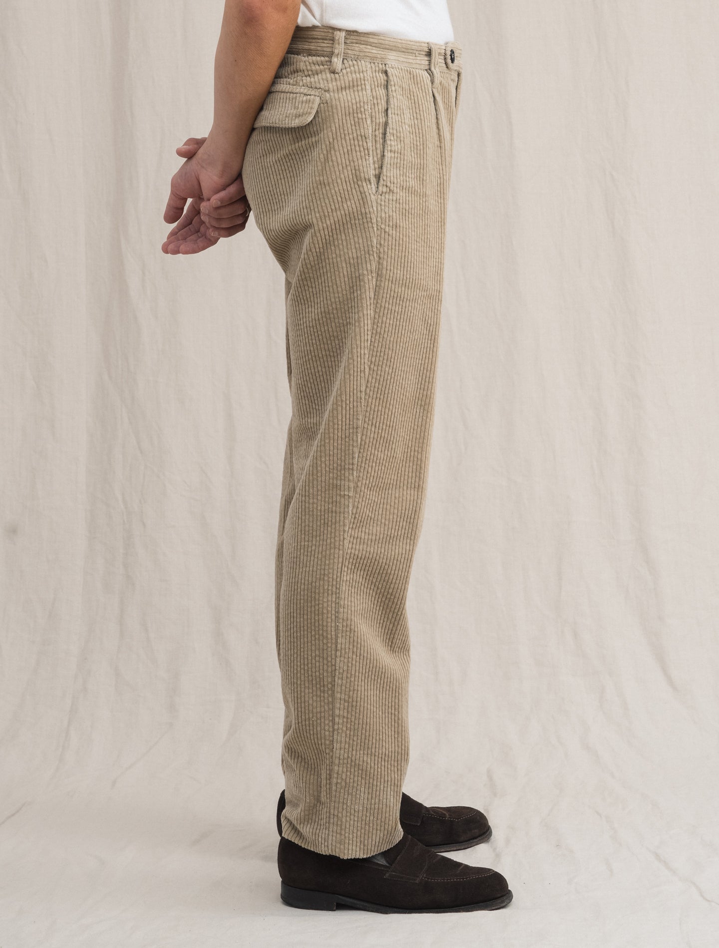 Ionio2 Corduroy Trousers Beige | Gabucci