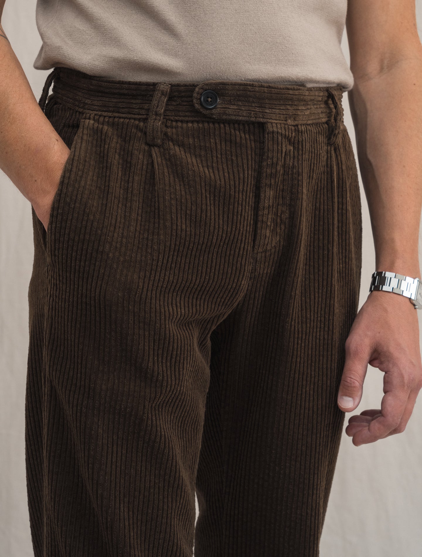 Ionio2 Corduroy Trousers Brown | Gabucci