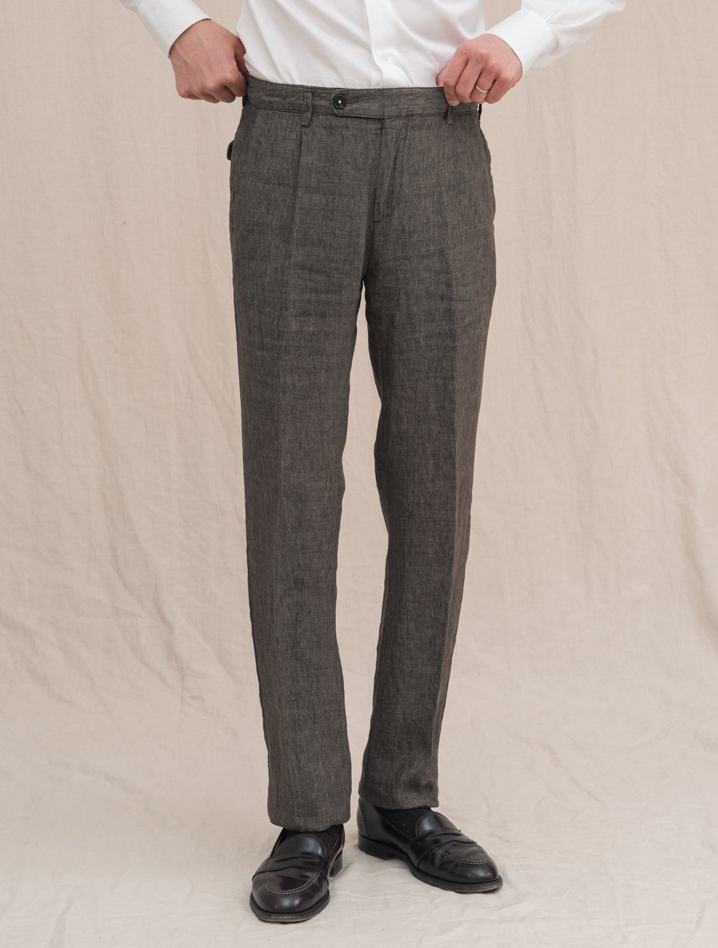 Ionio2 Linen Trousers Brown Massimo Alba Trousers 46