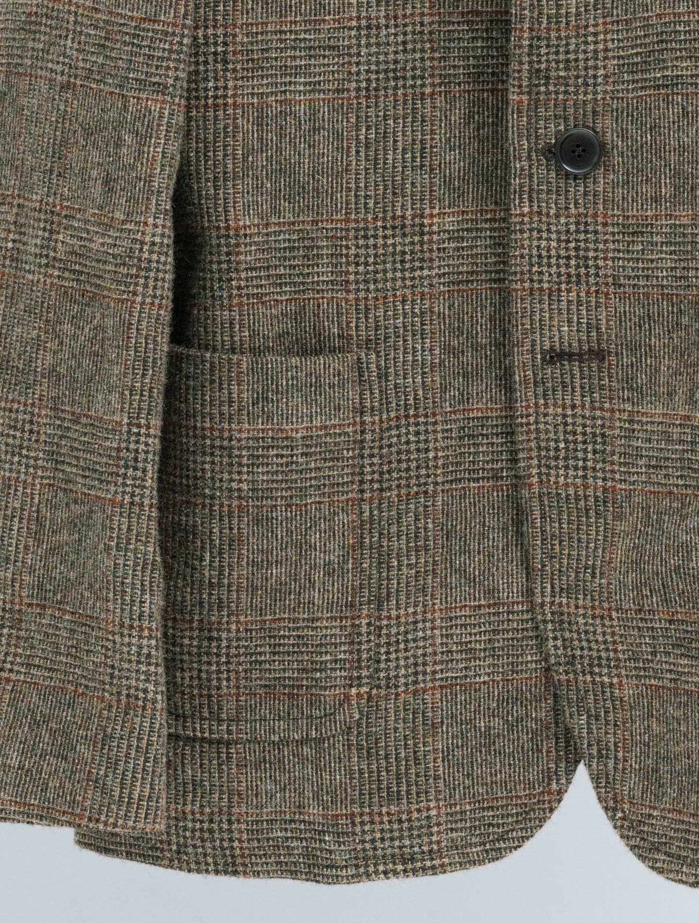 Isaac Single Breasted Shetland Wool Checked Jacket Brown Aspesi Jackets M