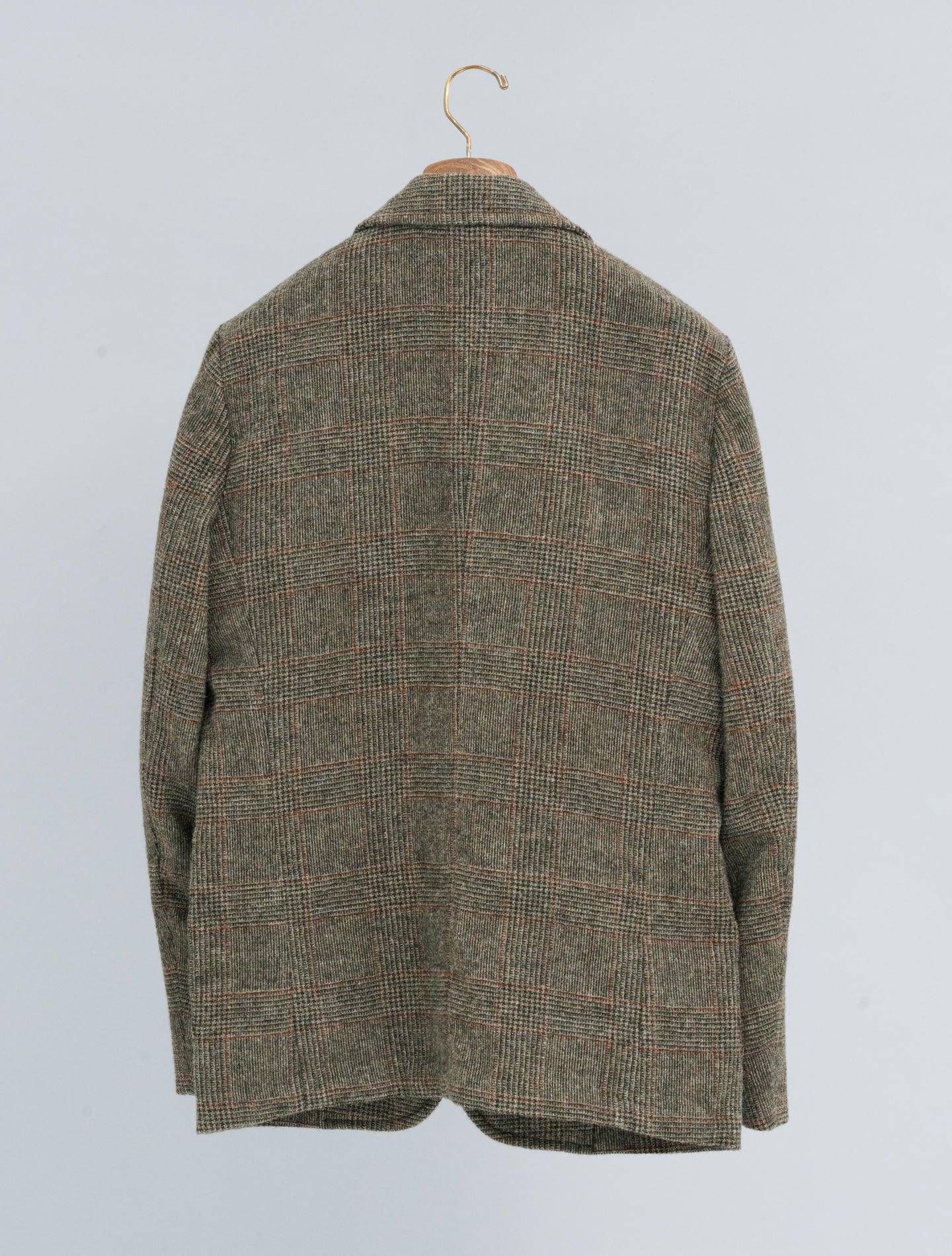 Isaac Single Breasted Shetland Wool Checked Jacket Brown Aspesi Jackets M