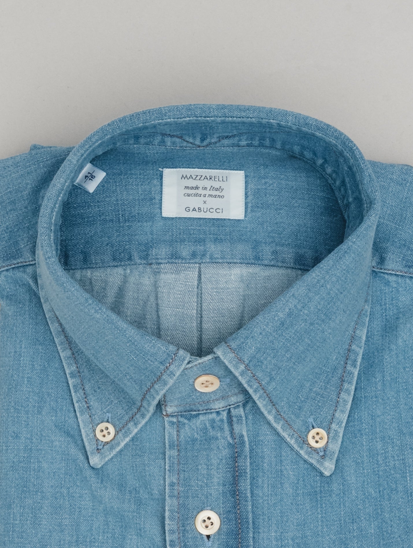 Japanese Denim IVY Fit Shirts Bleached Mazzarelli Shirts 38