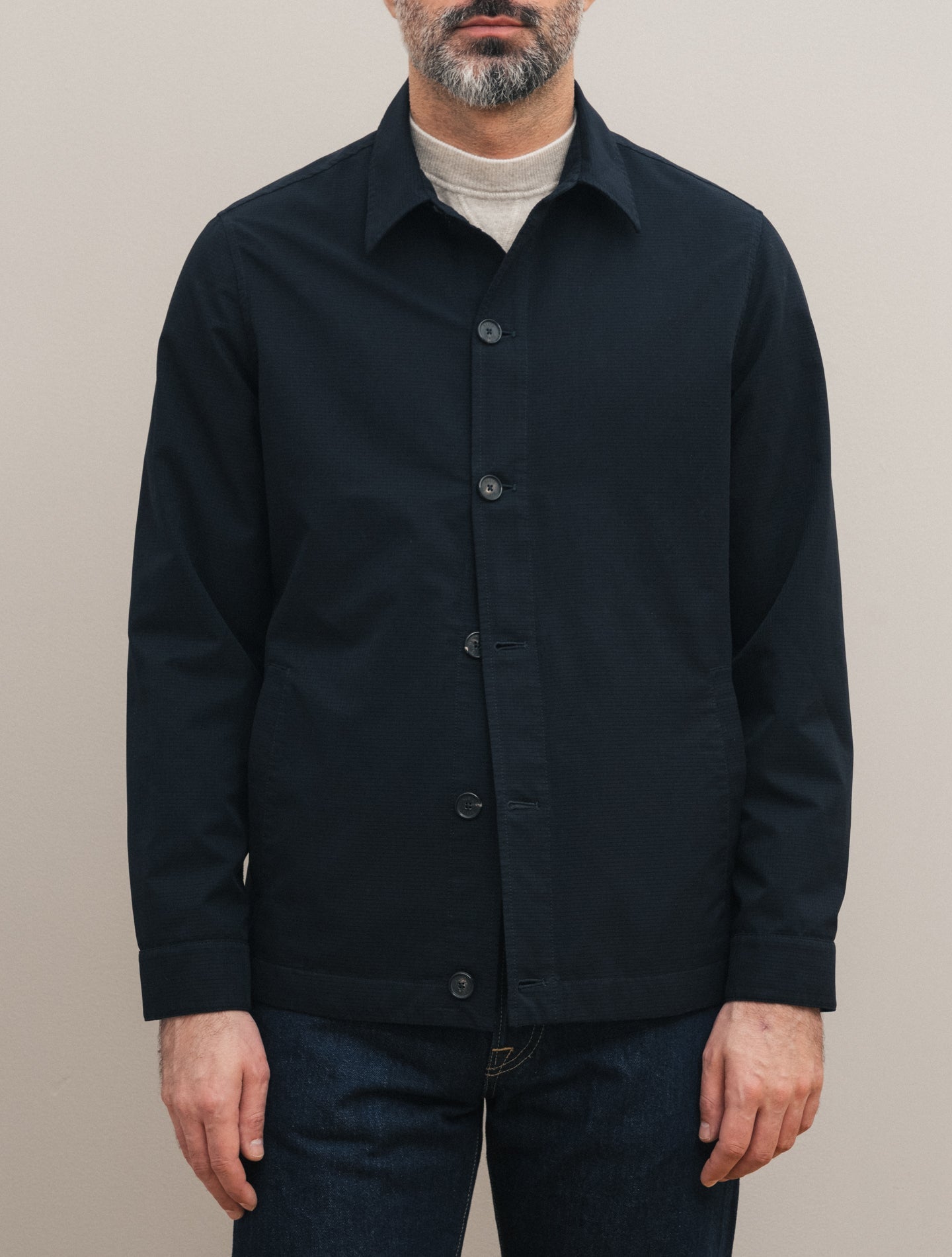 Japanese Nylon Jacket Navy Manto Outerwear 48