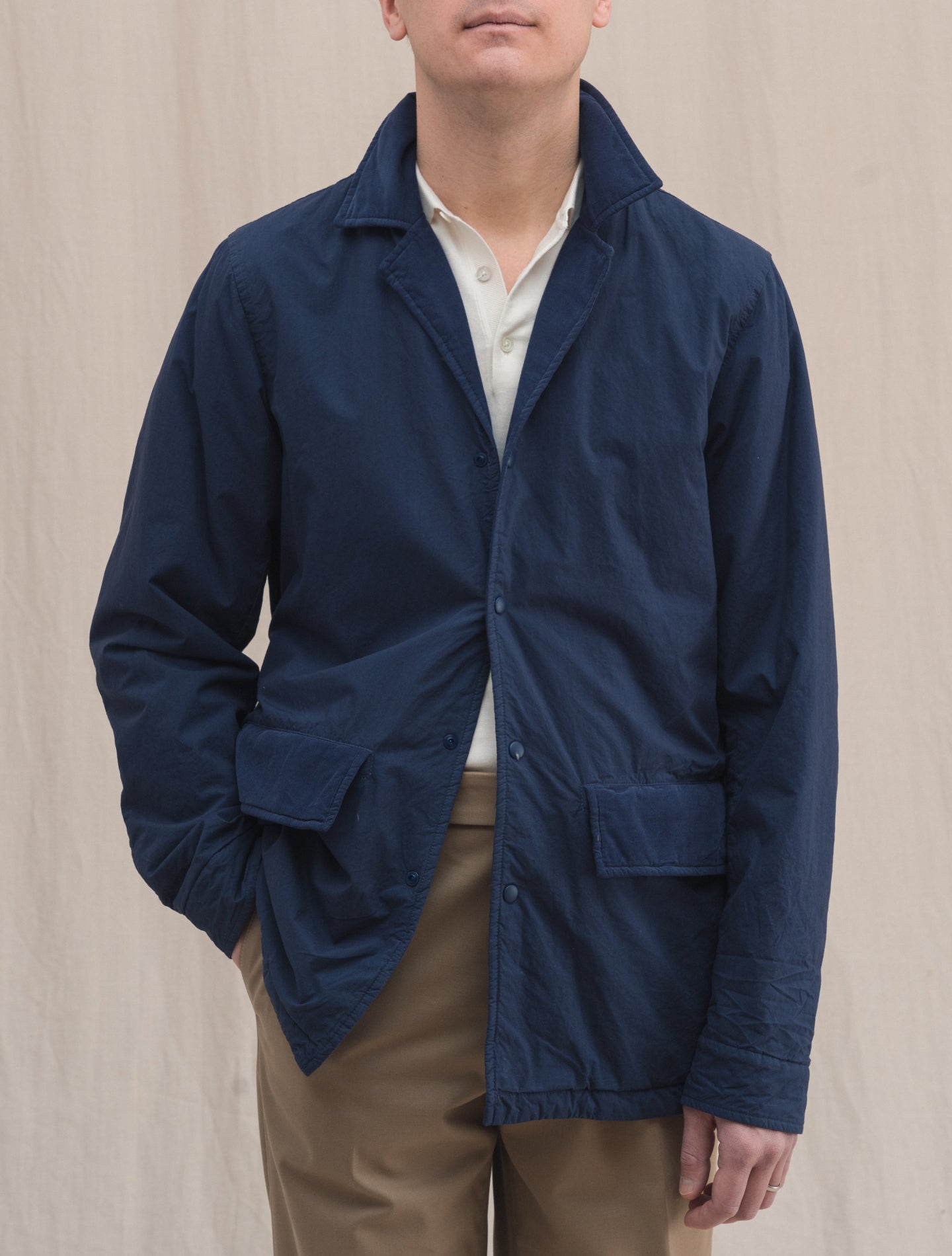 Jay Light Padded Cotton Jacket Blue Aspesi Outerwear S