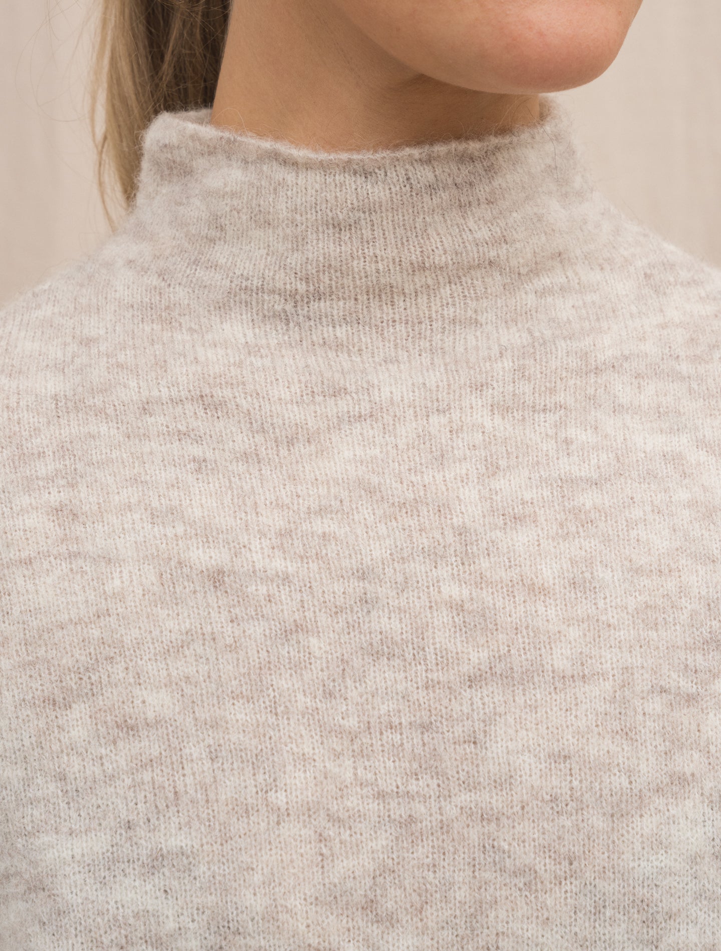 Knitted Alpaca Mockneck Beige Morgano Knitwear Gabucci