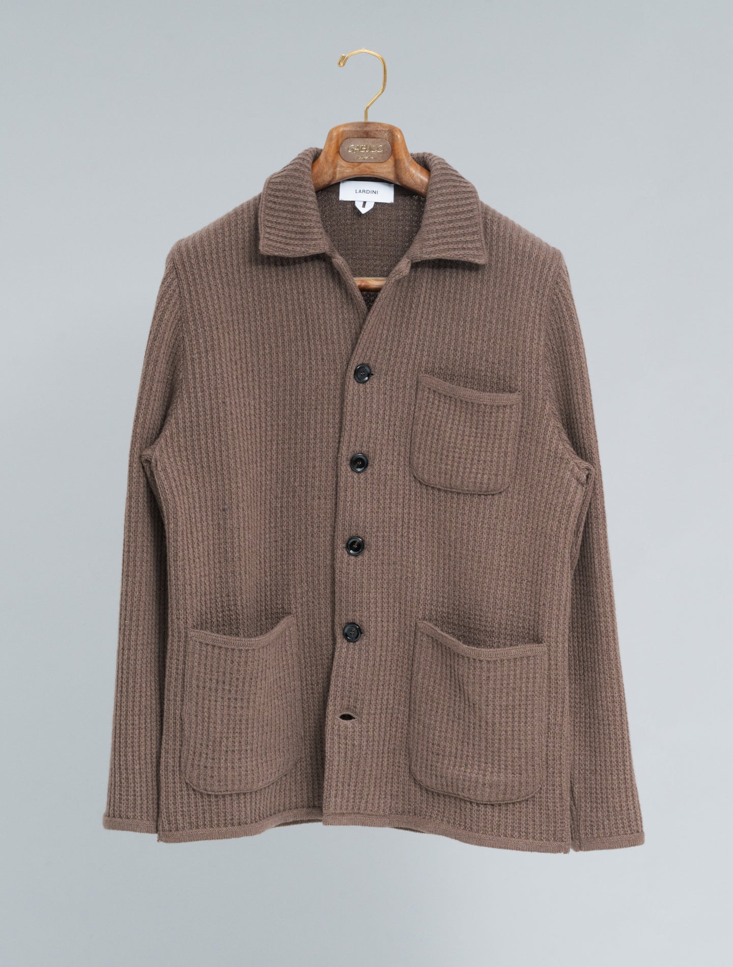 Knitted Cashmere Jacket Brown Lardini Jackets S