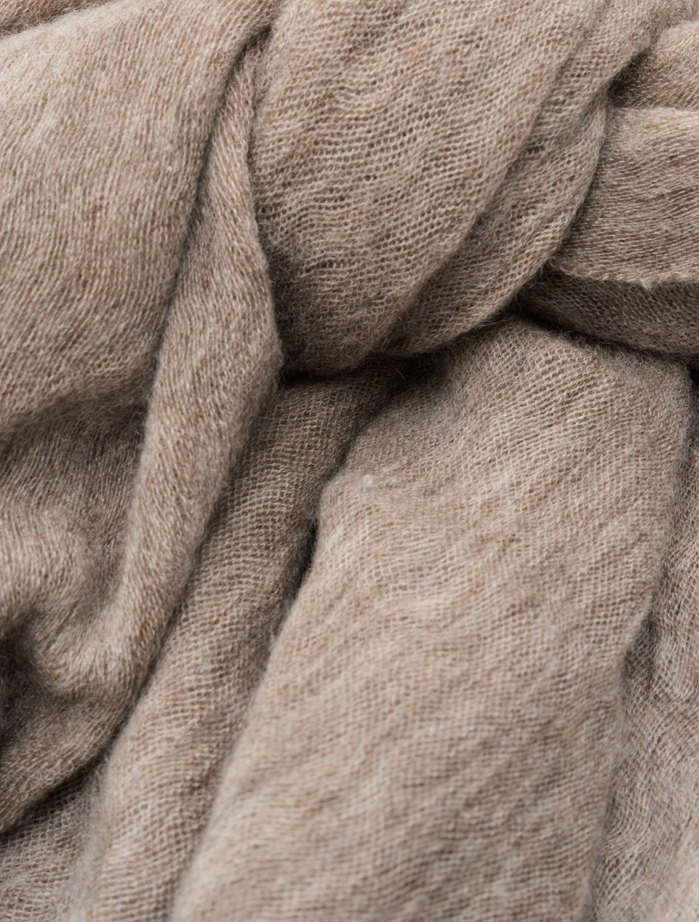 Knitted Cashmere Scarf Beige Fedeli Scarves One Size