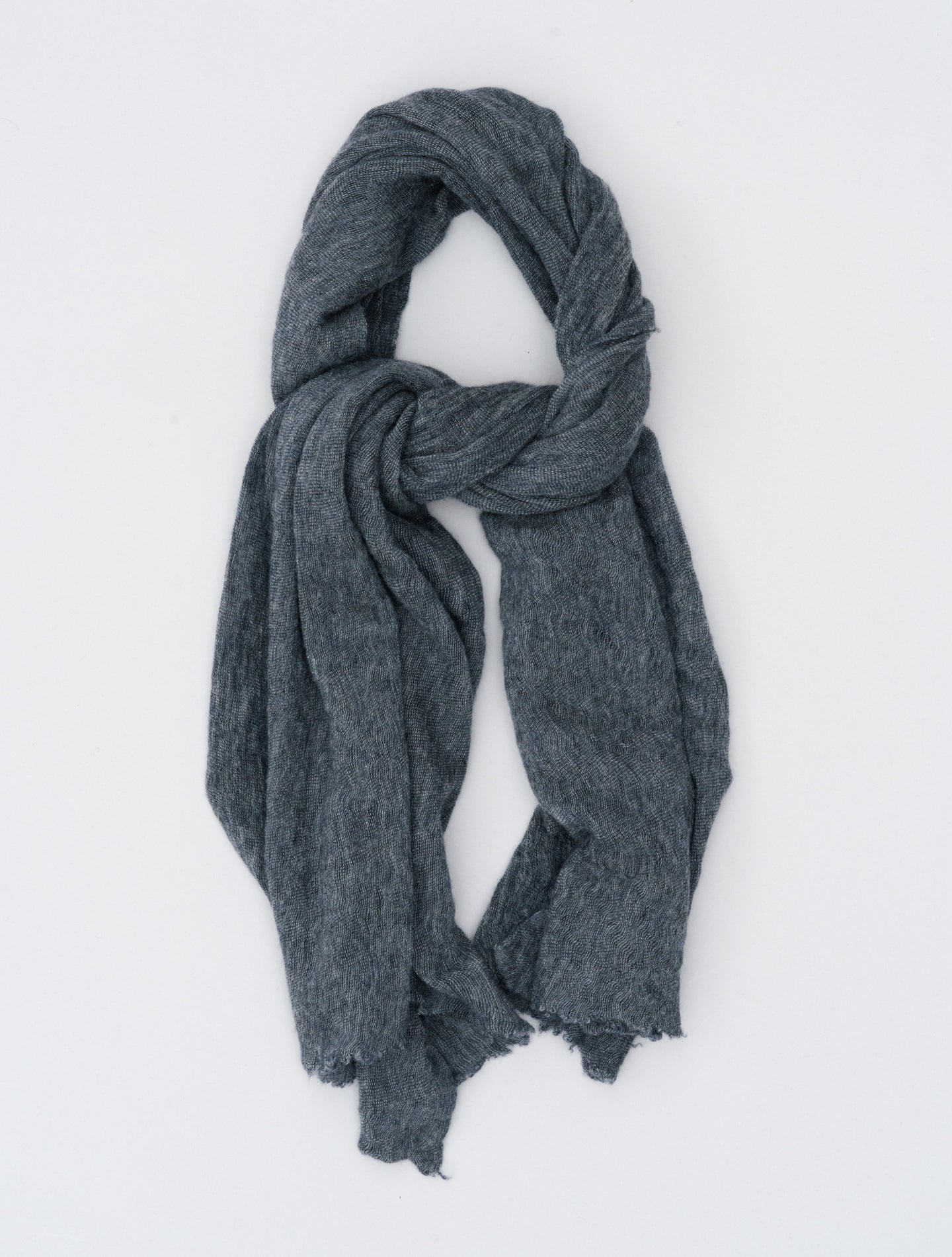 Knitted Cashmere Scarf Grey Fedeli Scarves One Size