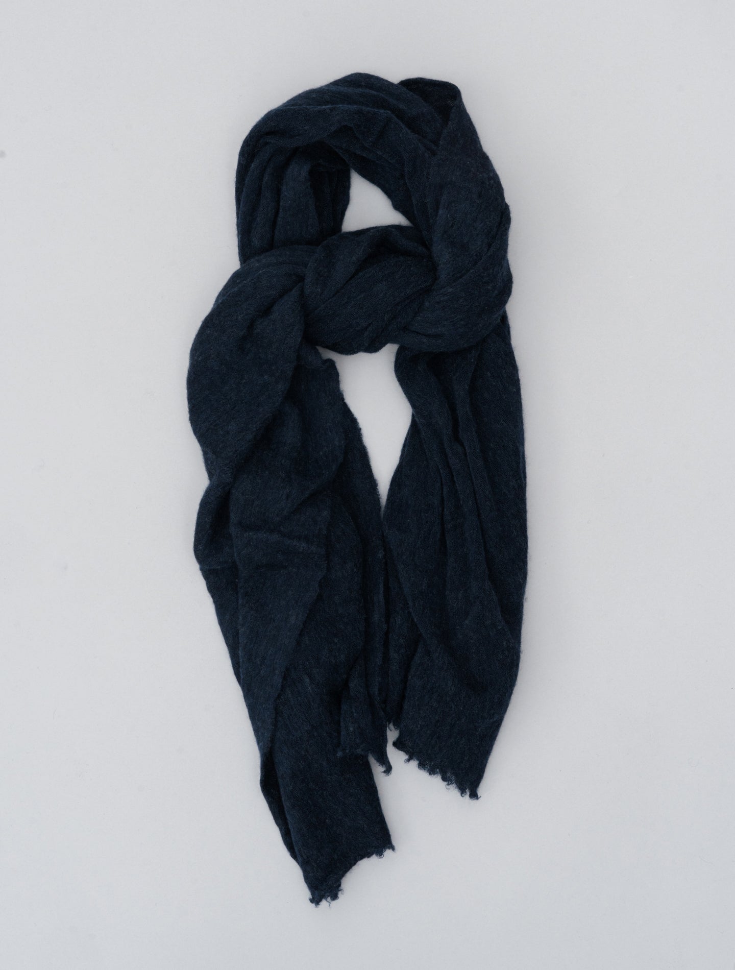 Knitted Cashmere Scarf Navy Fedeli Scarves One Size