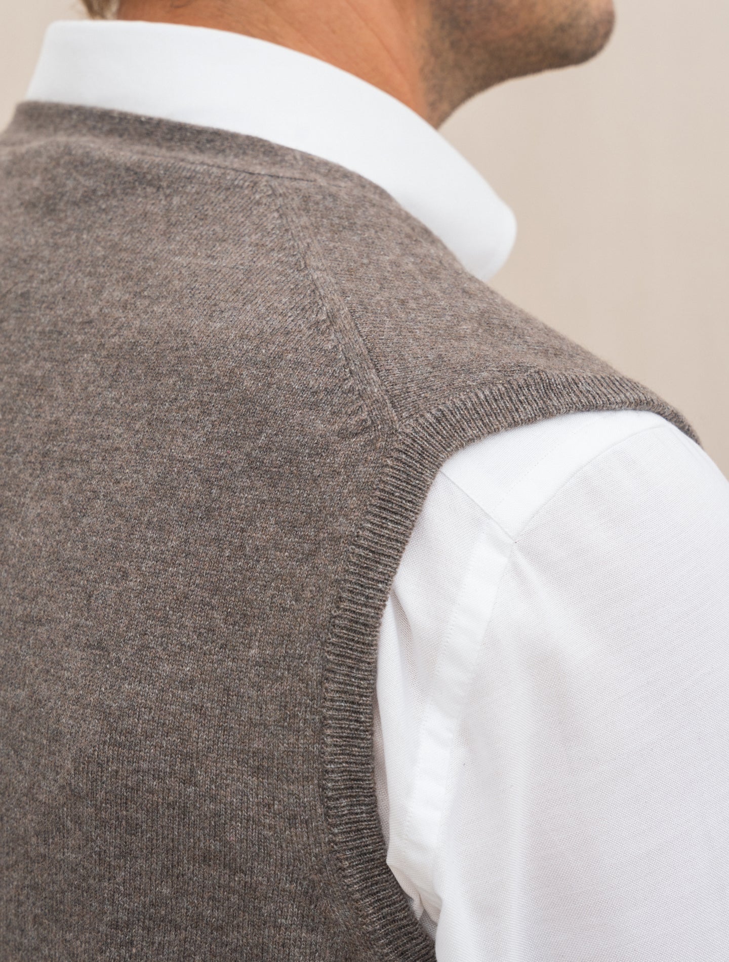 Knitted Cashmere Vest Brown Fedeli Knitwear Gabucci