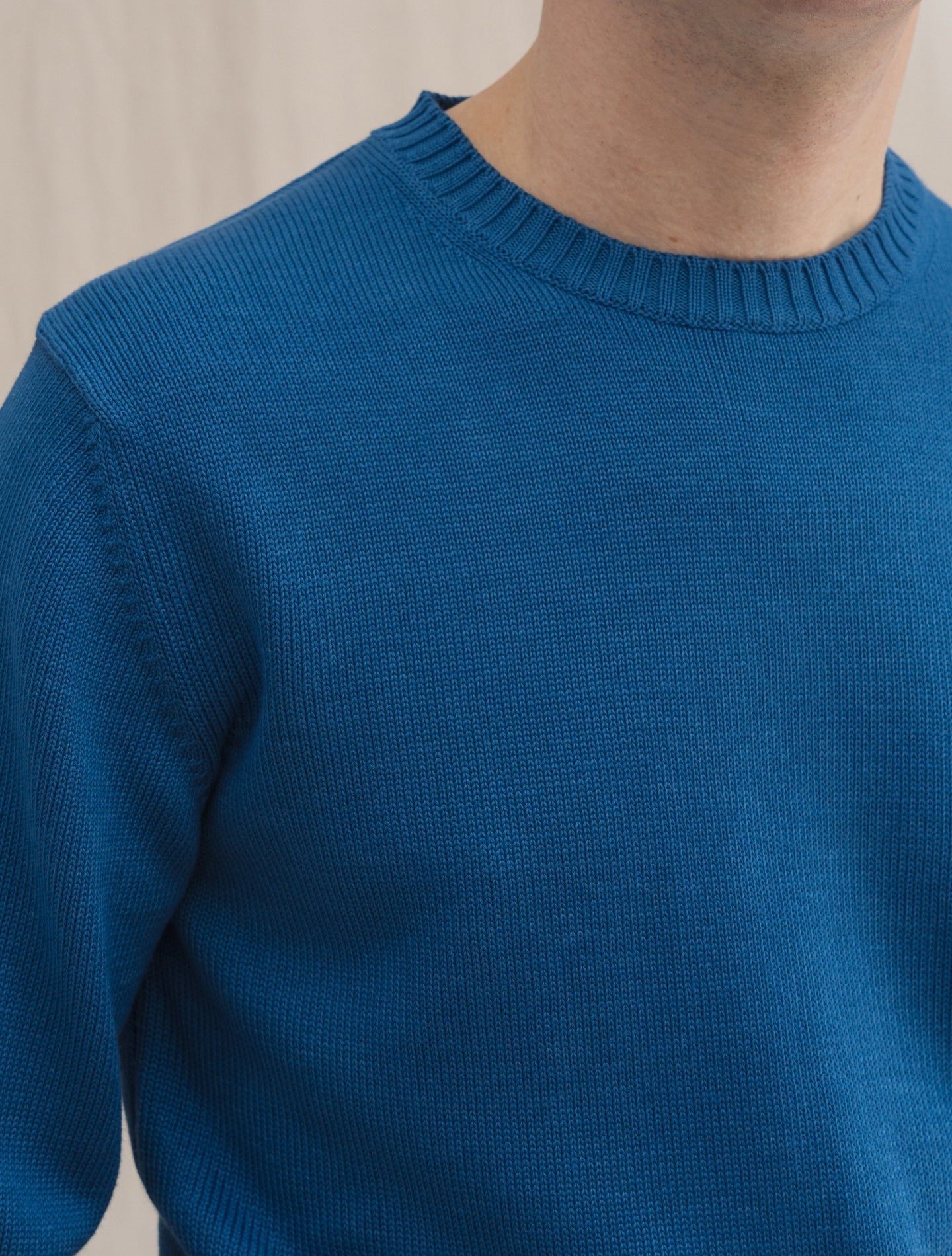 Knitted Cotton Crewneck Blue Morgano Knitwear 46