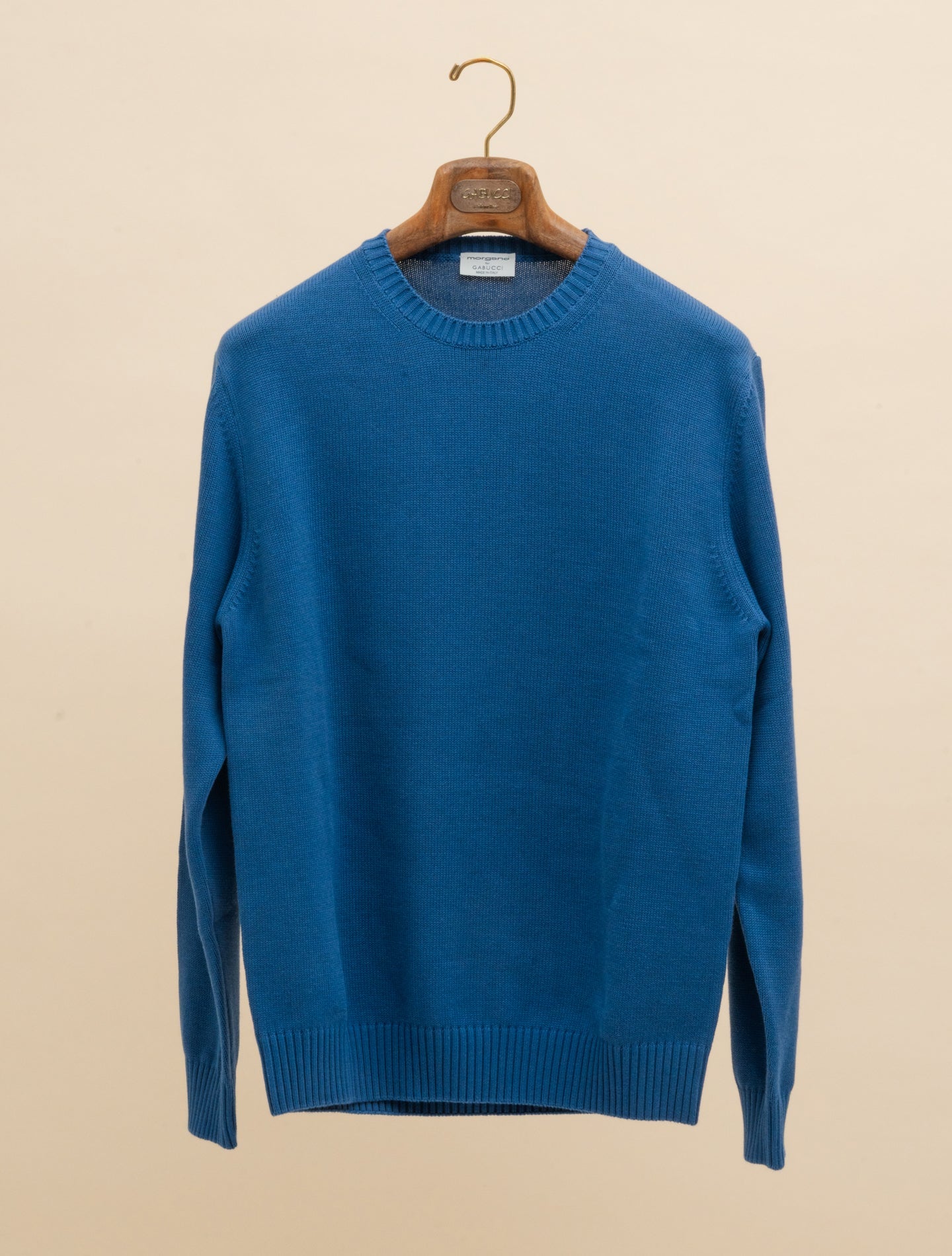 Knitted Cotton Crewneck Blue Morgano Knitwear 48