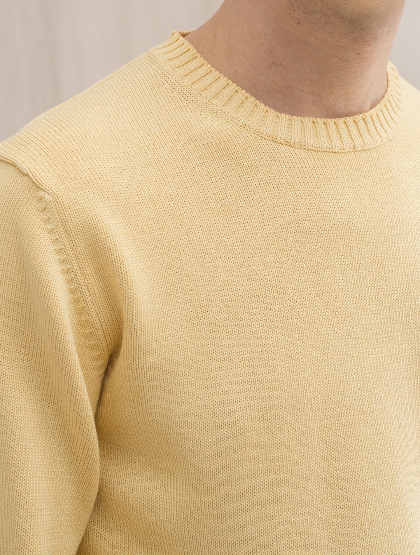 Knitted Cotton Crewneck Yellow Morgano Knitwear 46