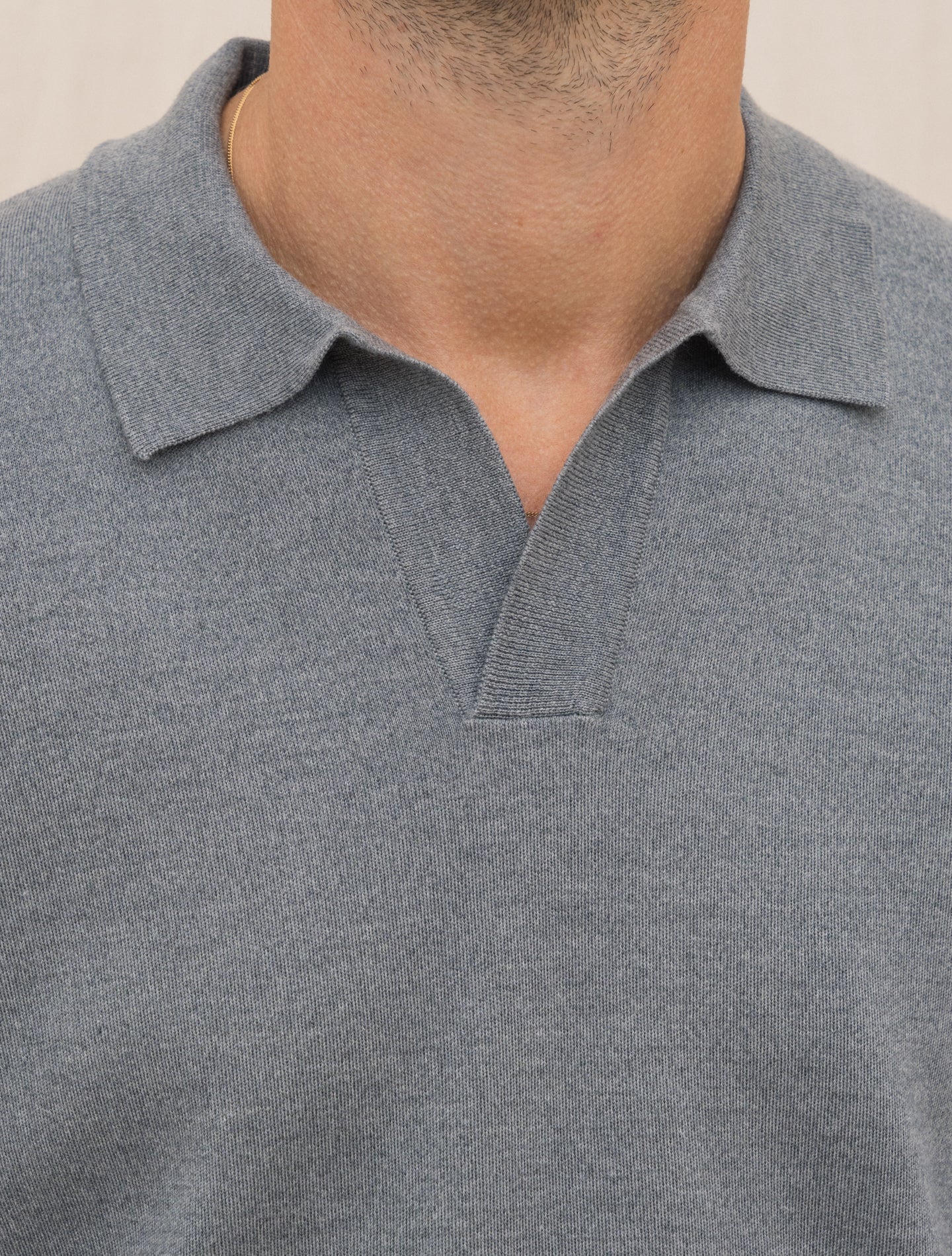 Knitted Merino Wool Polo Shirt Grey Gabucci Polo shirts 48