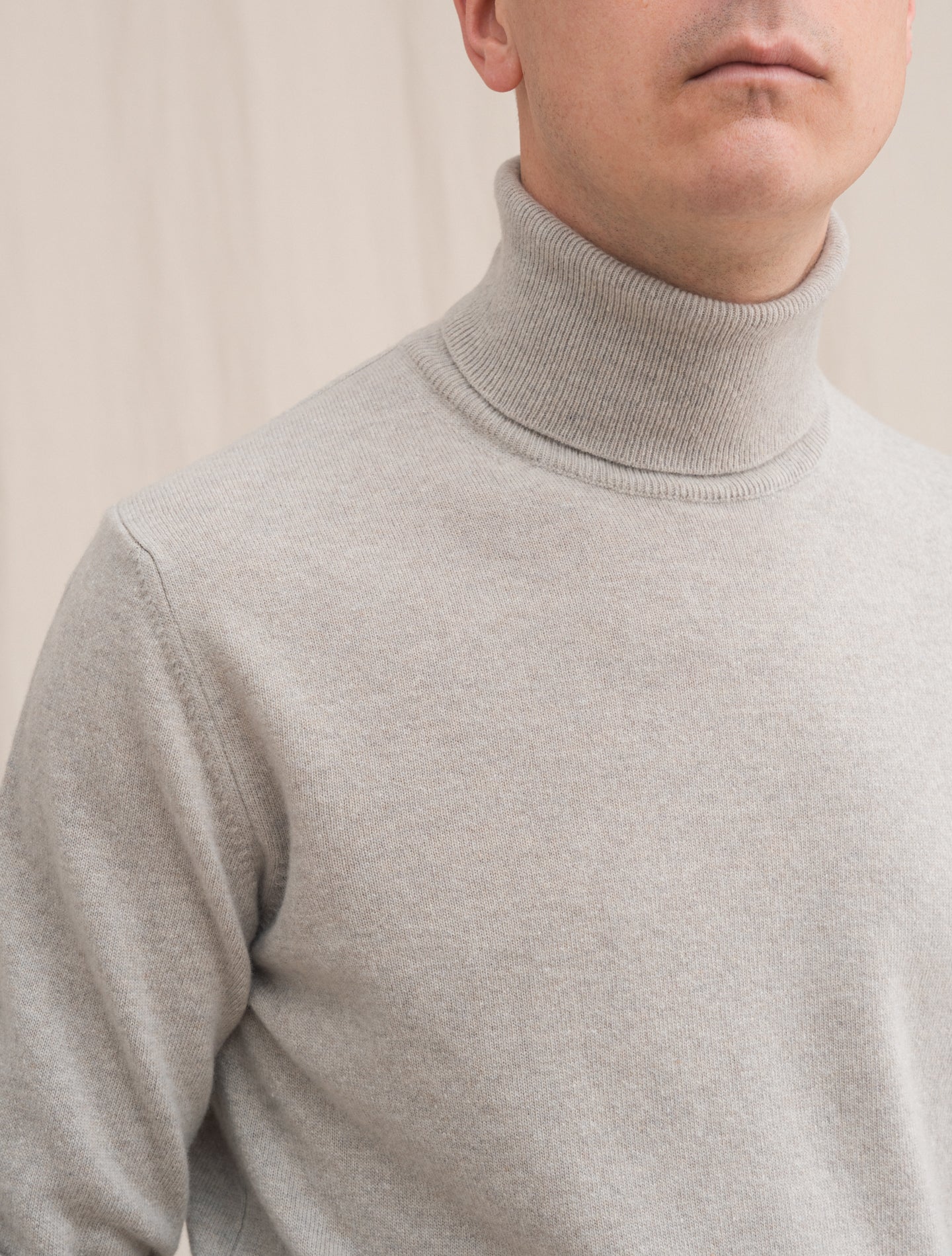 Knitted Rollneck Greige | Gabucci