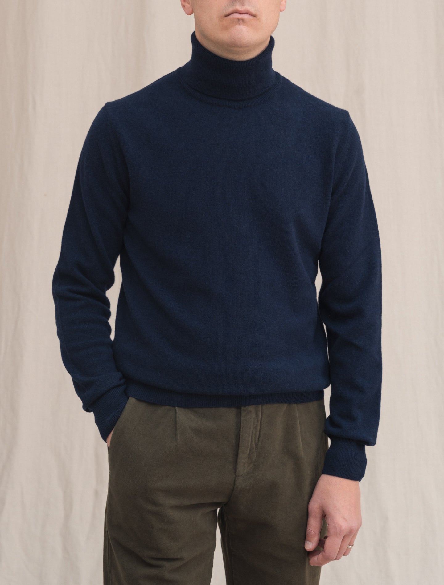 Knitted Rollneck Navy Morgano Knitwear 46