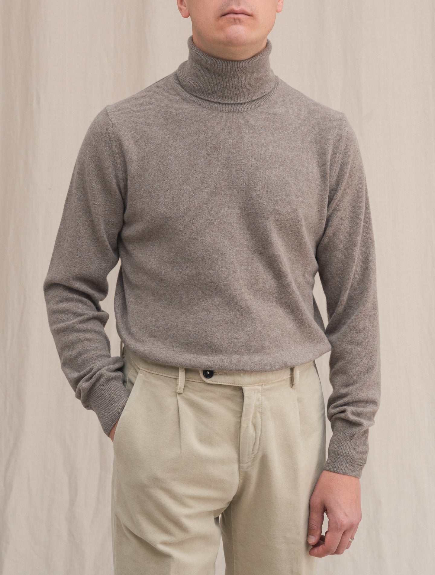 Knitted Rollneck Nougat Morgano Knitwear 46