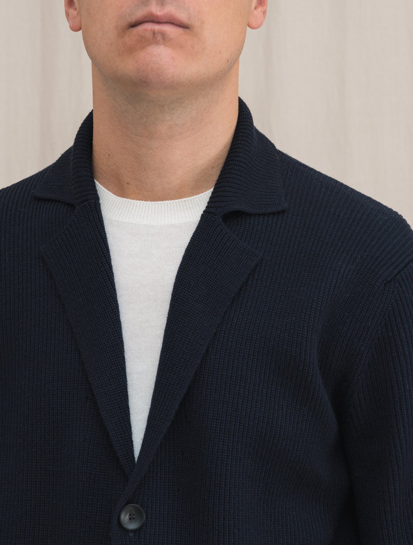 Knitted Wool Cardigan Navy | Gabucci