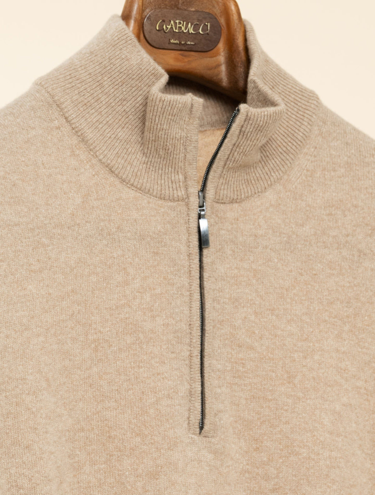 Knitted Wool Cashmere 1/4 Zip Bambu Morgano Knitwear 46