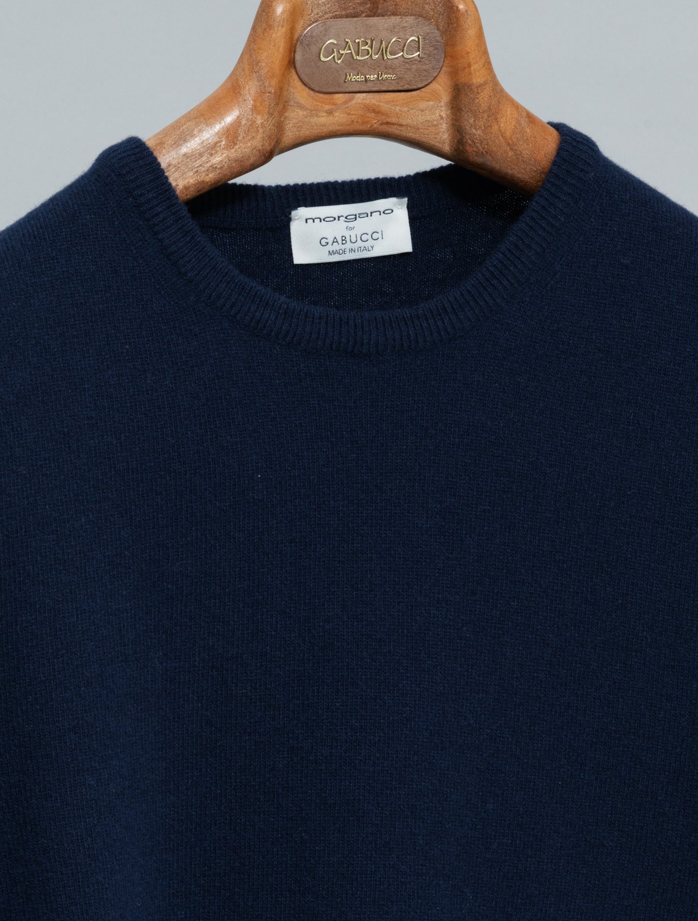 Knitted Wool Cashmere Crewneck Navy Morgano Knitwear 48