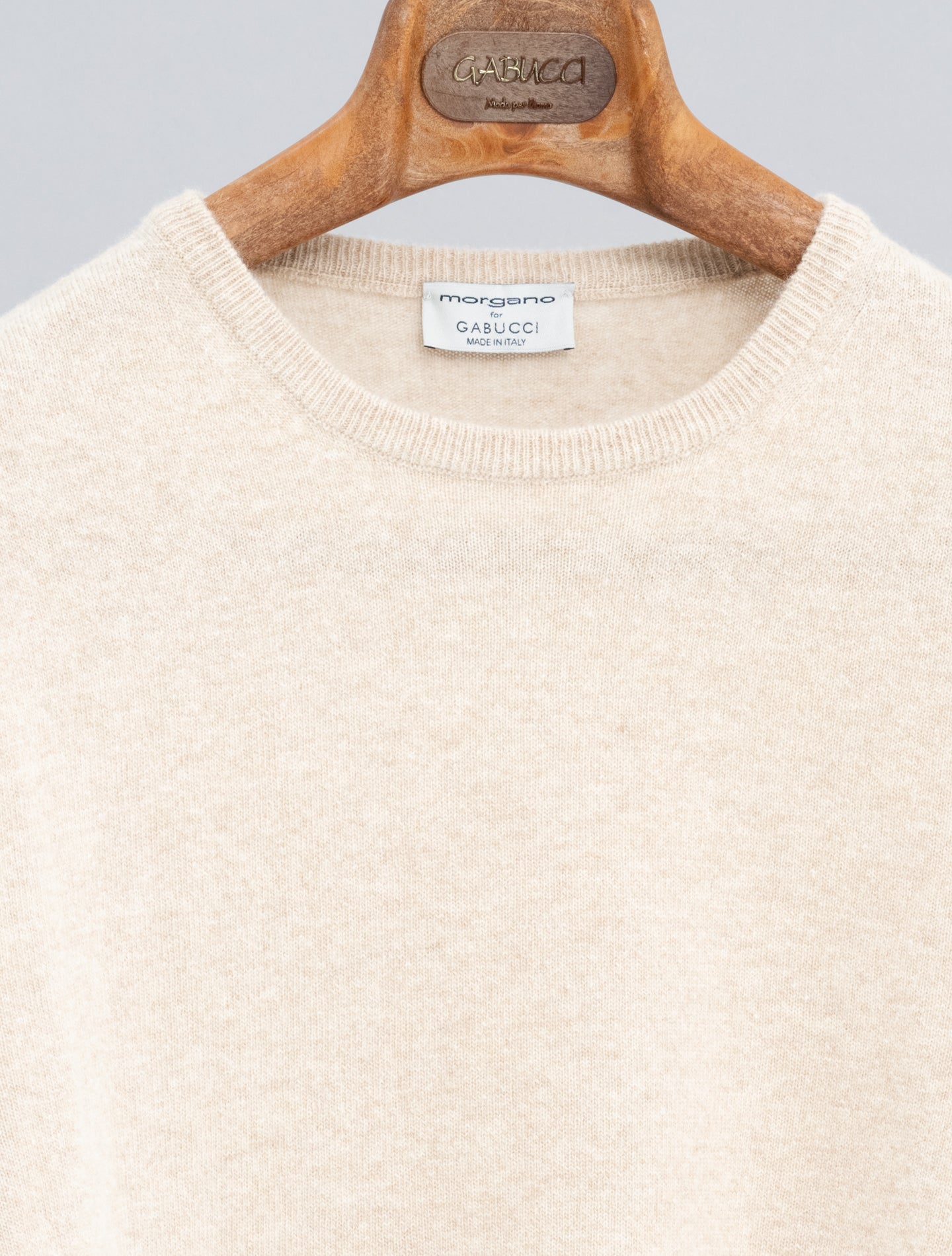 Knitted Wool Cashmere Crewneck Sand Morgano Knitwear 48