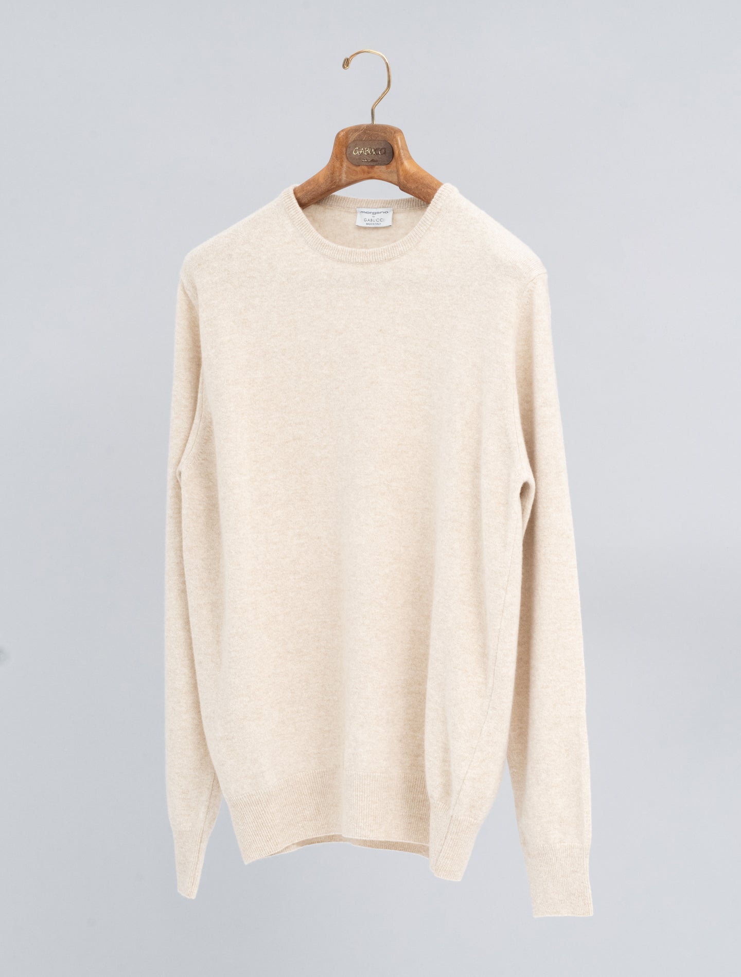 Knitted Wool Cashmere Crewneck Sand Morgano Knitwear 48
