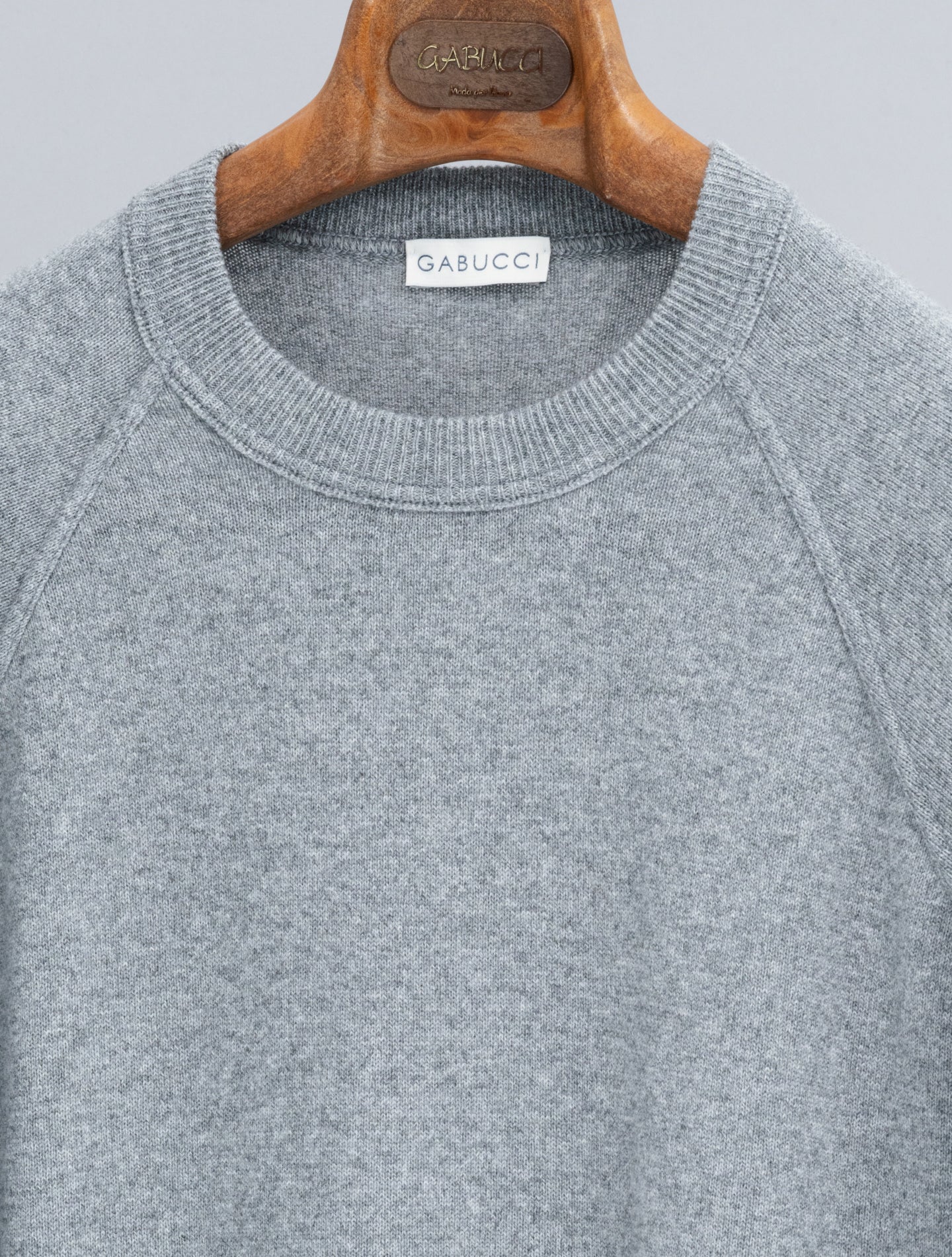 Knitted Wool Cashmere Raglan Sweater Grey Gabucci Knitwear 48