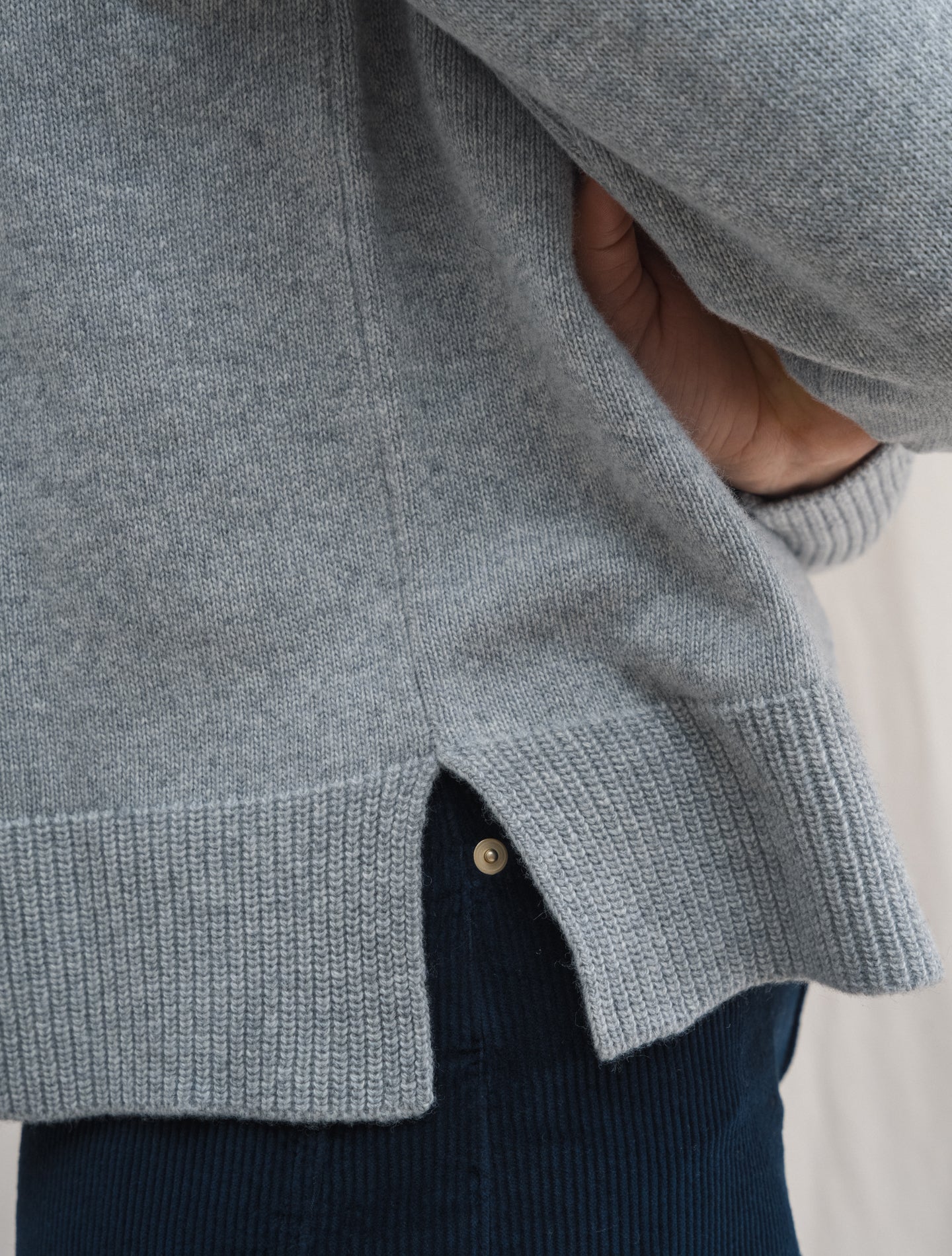 Knitted Wool Cashmere Rollneck Grey | Gabucci