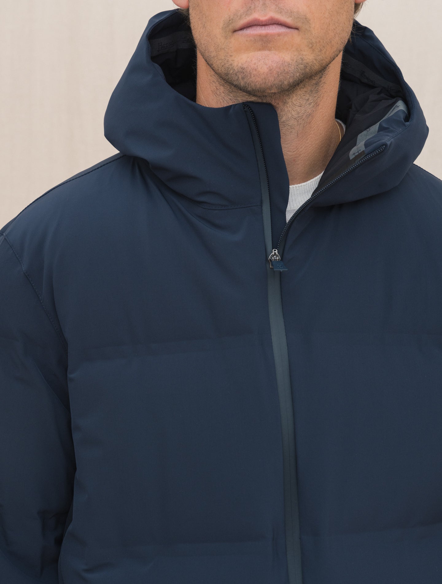 Laminar Hooded Down Jacket Navy Herno Outerwear Gabucci