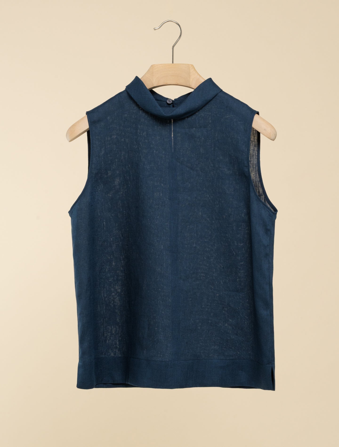Lani Linen Top Dark Blue Lardini Blouses IT 38