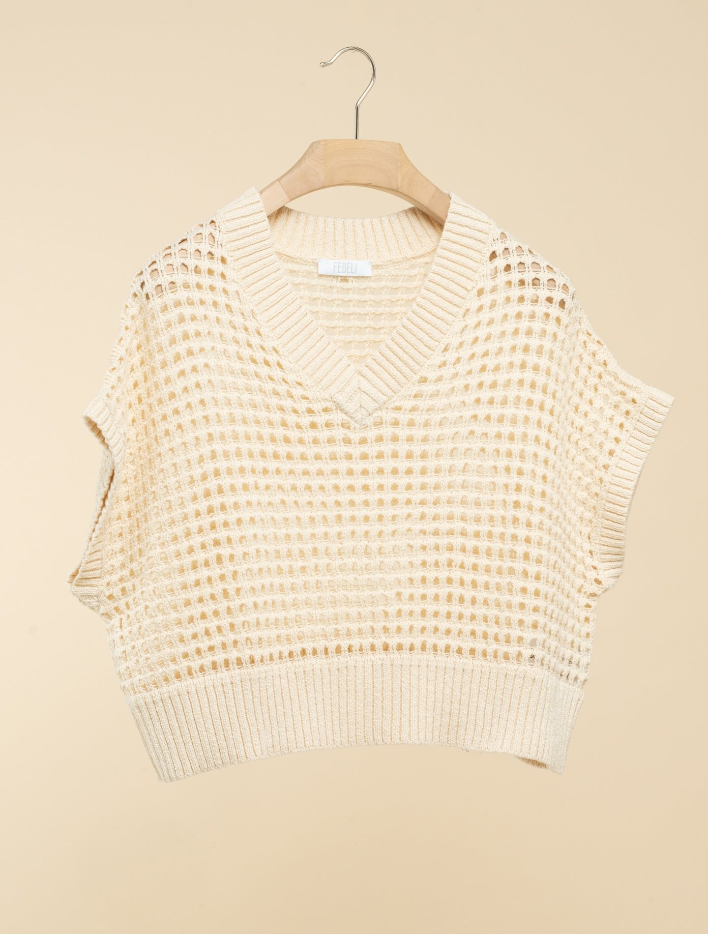 Lao Pattern Knit Top Naturale Fedeli Knitwear S