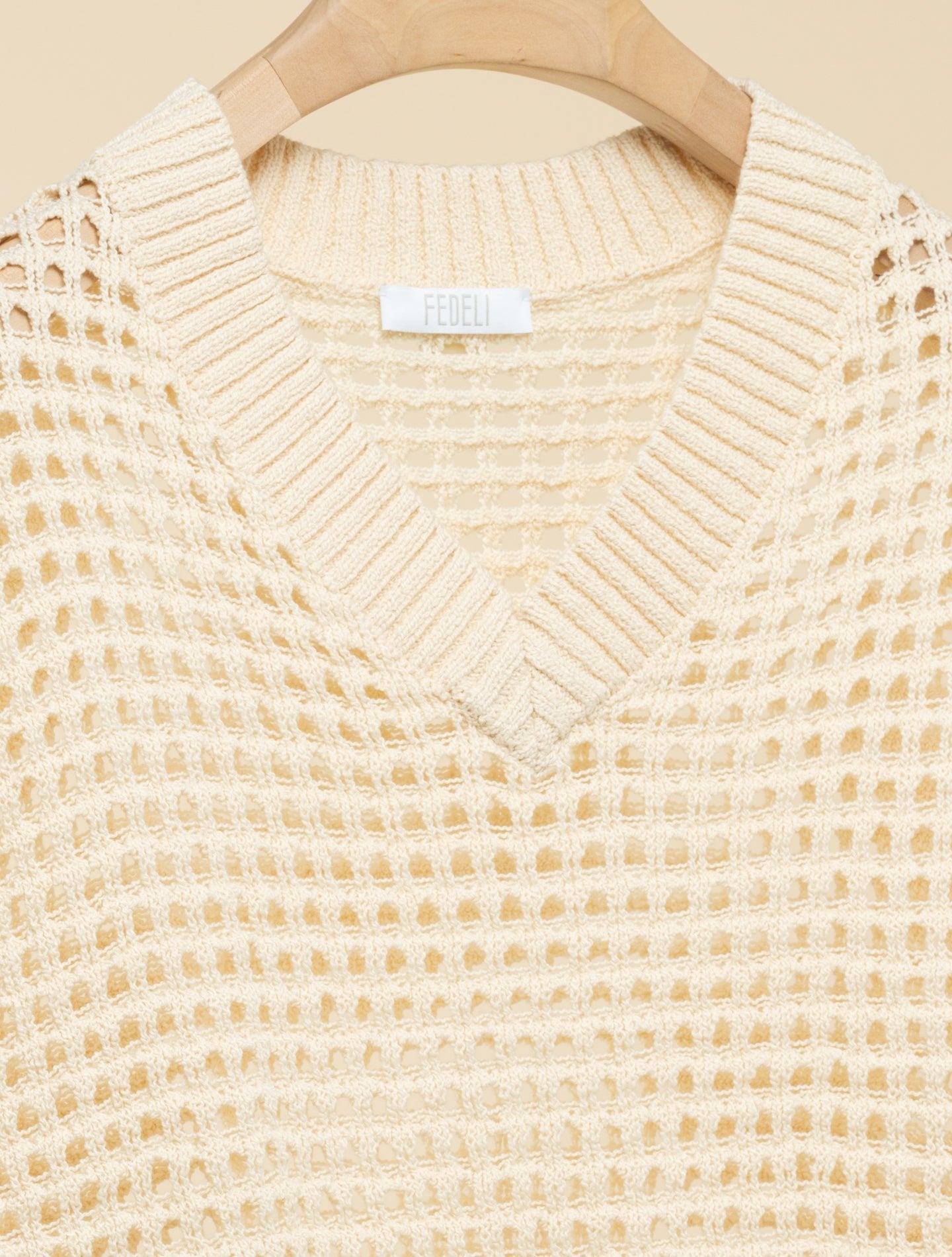 Lao Pattern Knit Top Naturale Fedeli Knitwear S