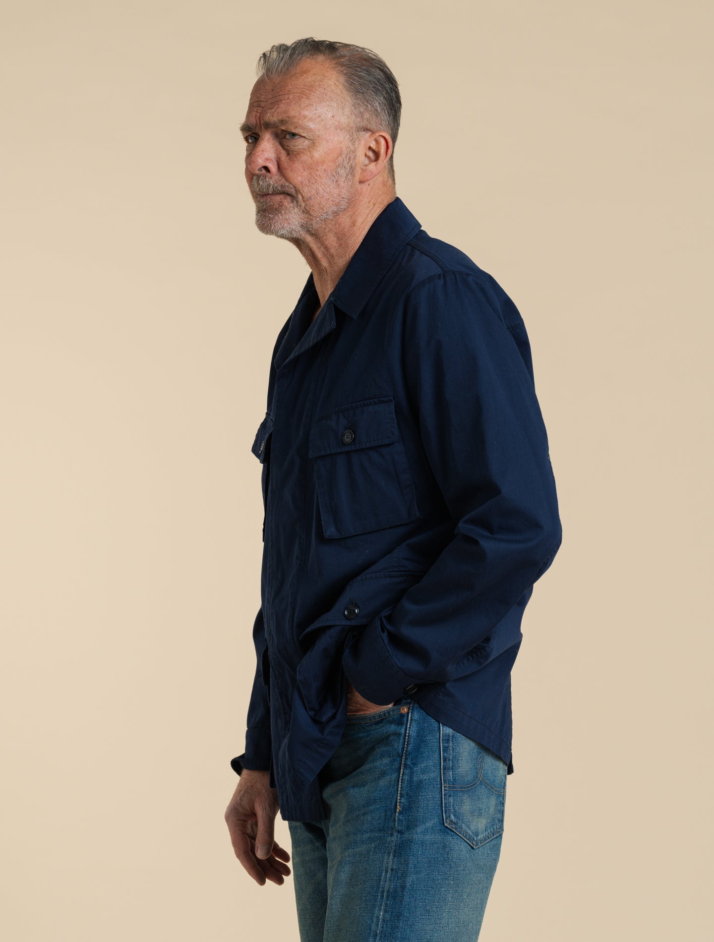 Laos Cotton Twill jacket Navy Aspesi Outerwear M