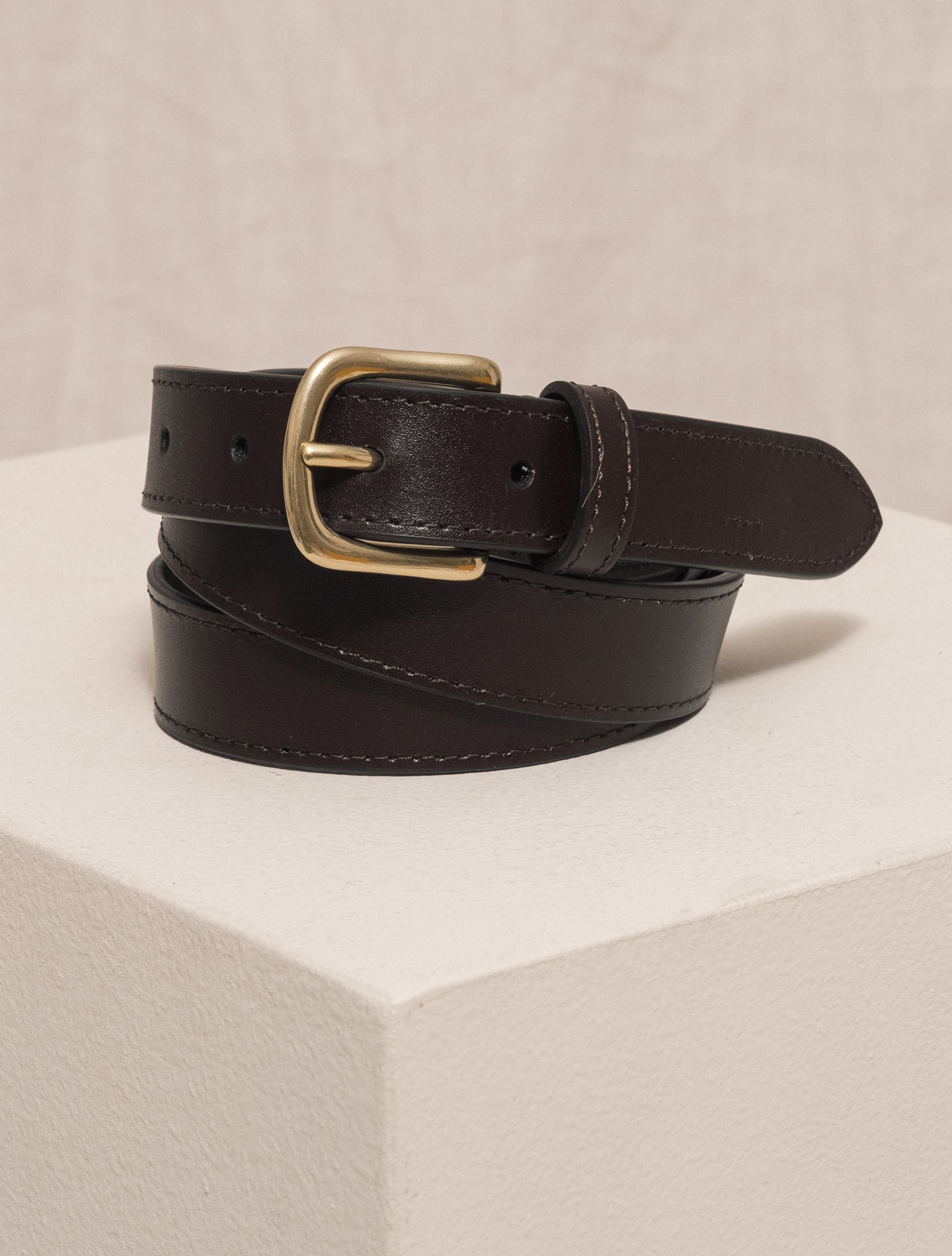 Leather Belt Dark Brown | Gabucci