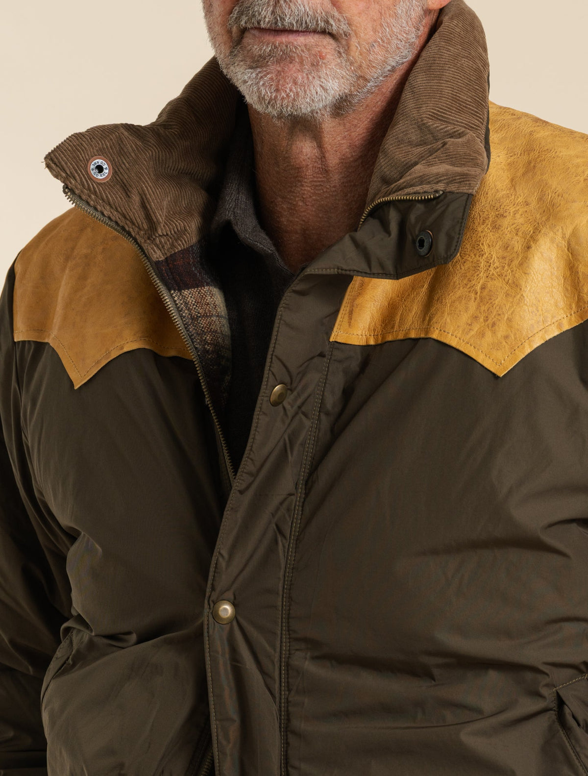 Leather-Yoke Western Jacket Dark Olive RRL Outerwear L