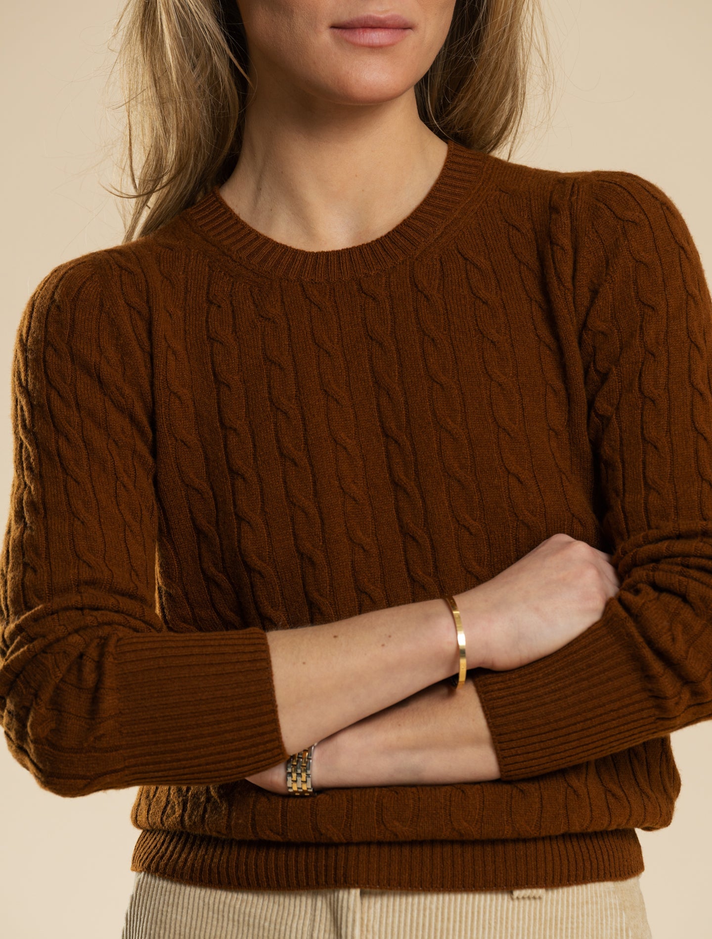 Light Cashmere Cable Crewneck Terra Fedeli Knitwear IT 38