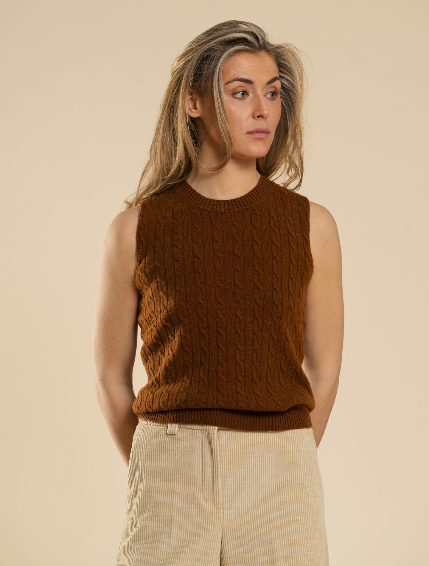 Light Cashmere Cable Top Terra Fedeli Knitwear IT 40