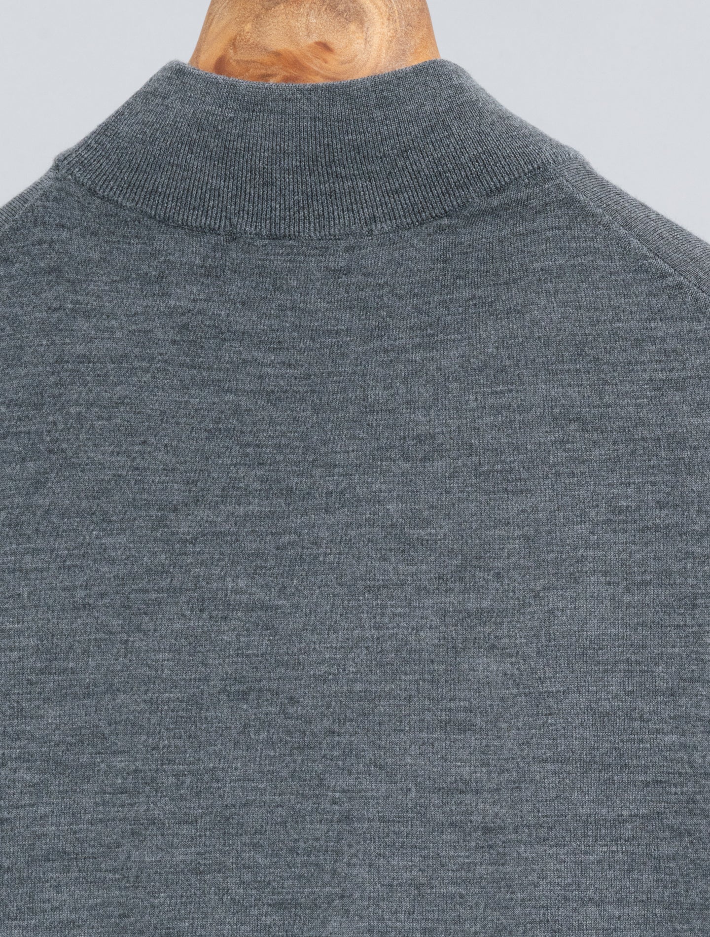 Light Weight Wool Mockneck Grey Fioroni Knitwear 48