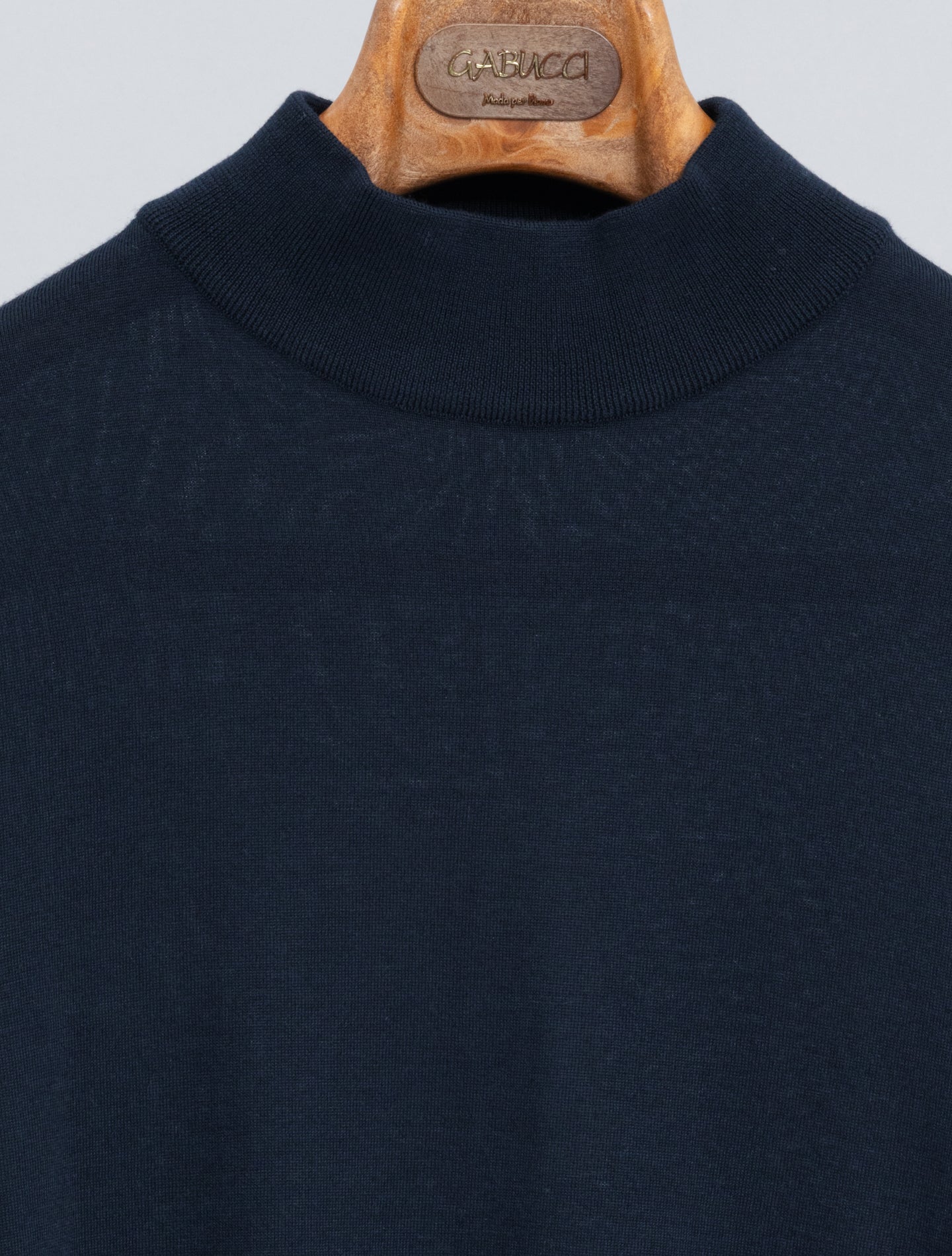 Light Weight Wool Mockneck Navy Fioroni Knitwear 48