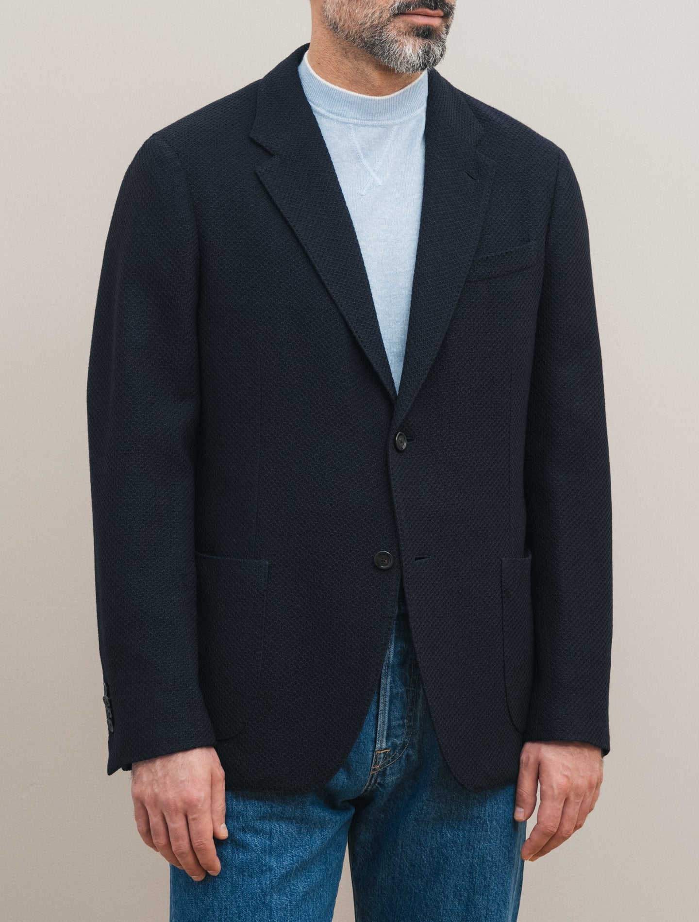 Liknit Single Breasted Jacket Navy Lardini Jackets 46