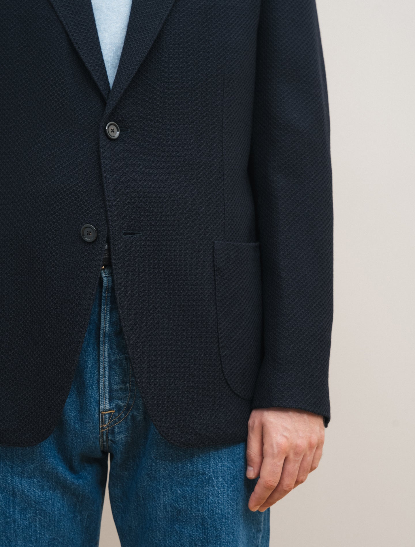 Liknit Single Breasted Jacket Navy Lardini Jackets 46