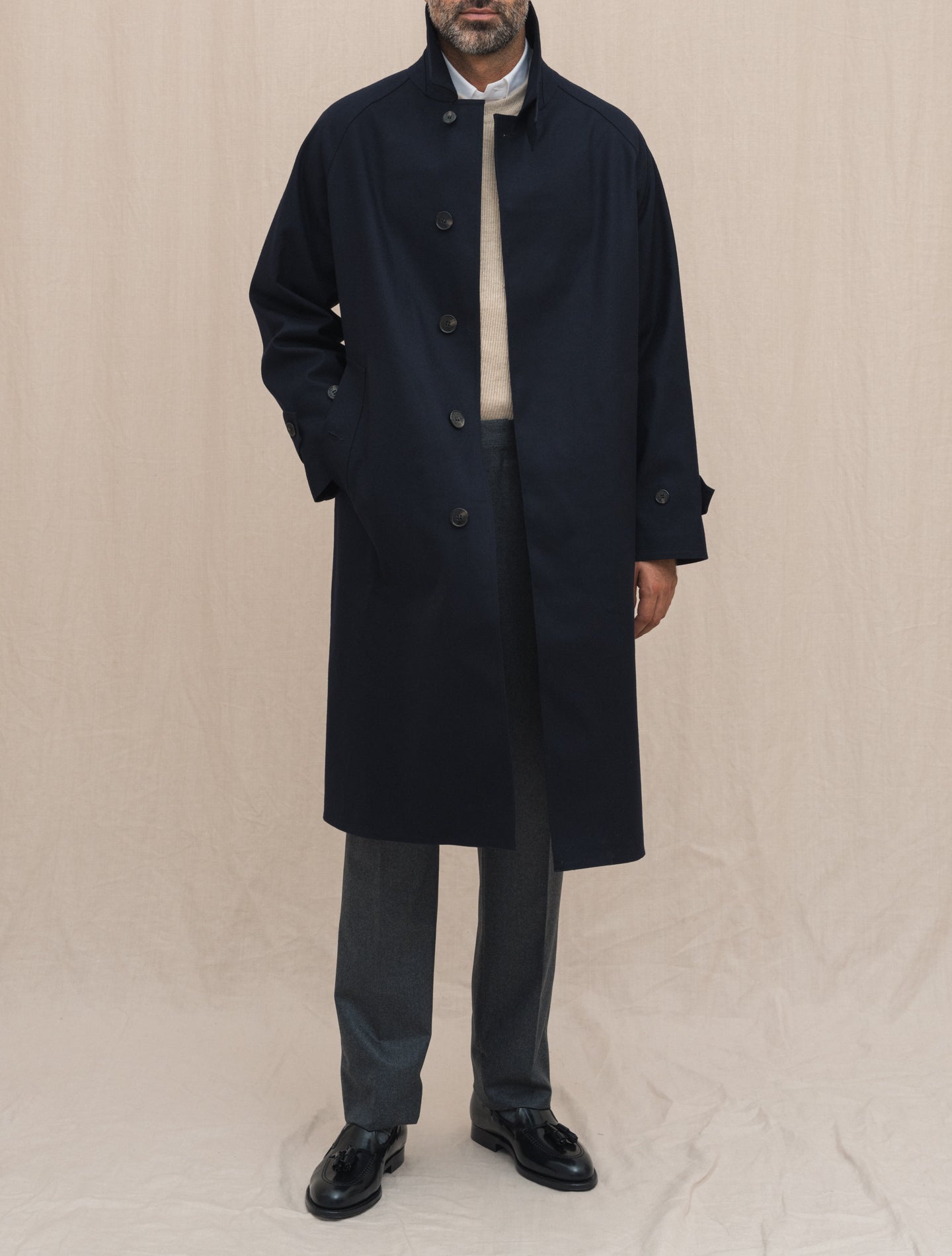 Limited Edition Selwyn Bonded Wool - Gabucci 30 Navy Mackintosh Outerwear 36/S