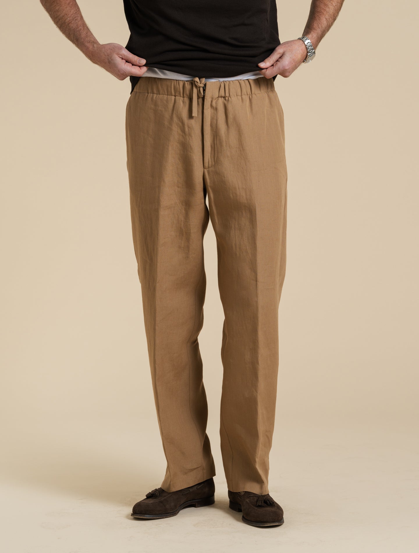 Linen Cotton Silk Drawstring Trousers Terra Lardini Trousers 48